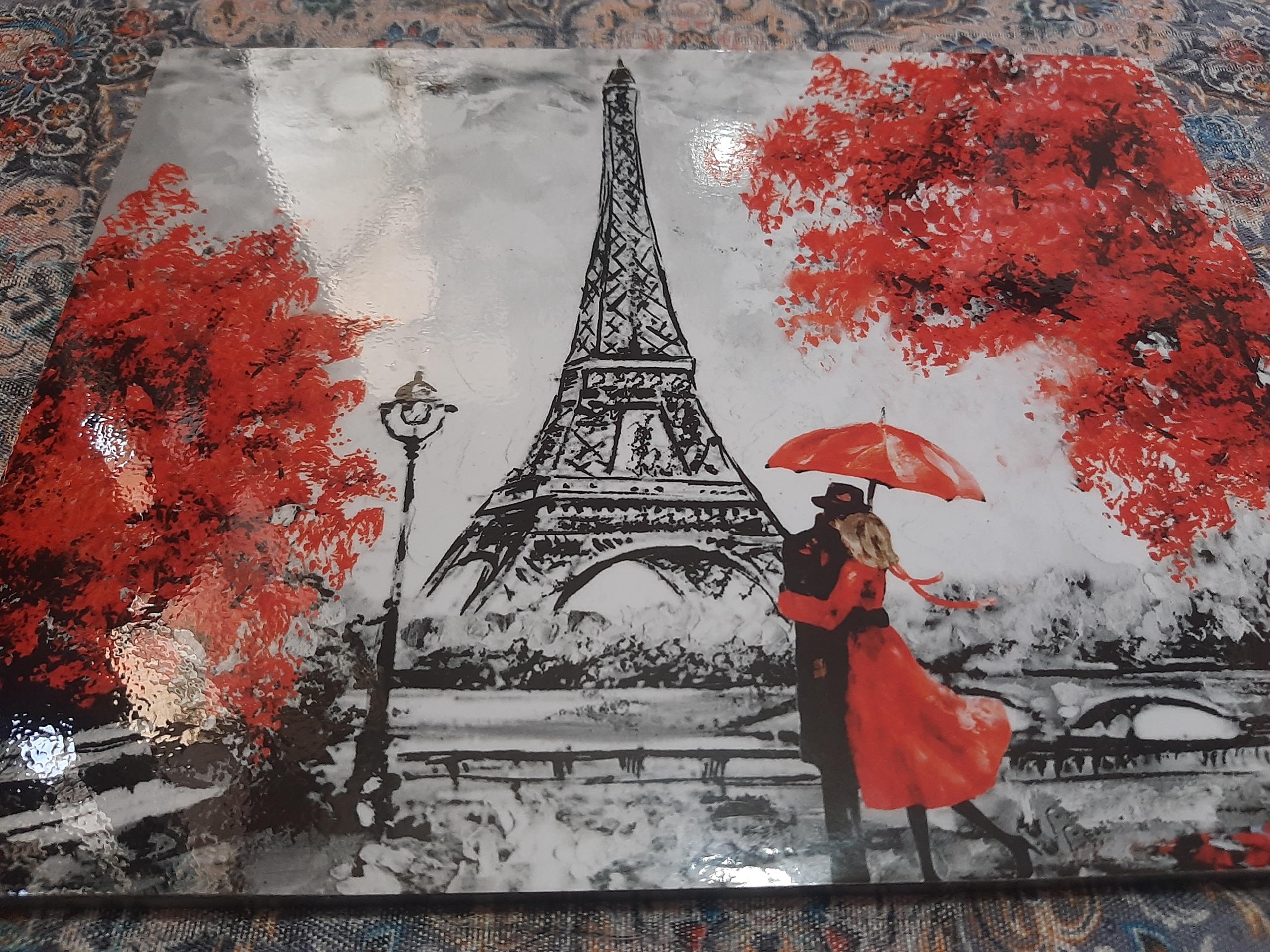 تابلو چاپ رو چوب عشق در پاریس