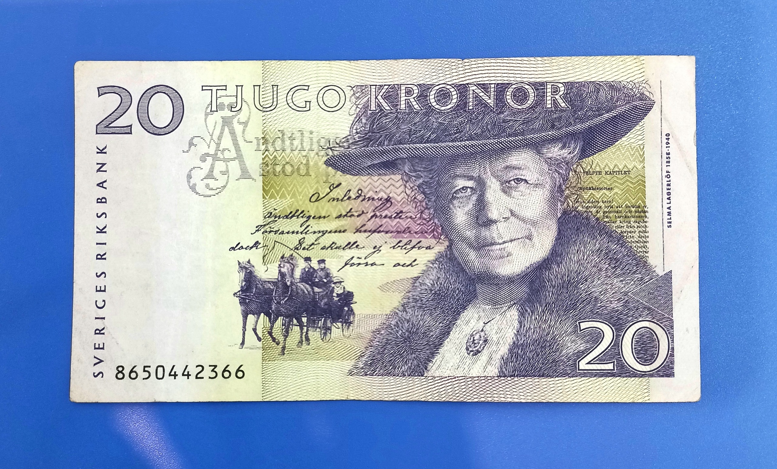 اسکناس 20 کرون سوئد با تصویر سِلما لاگرلوف