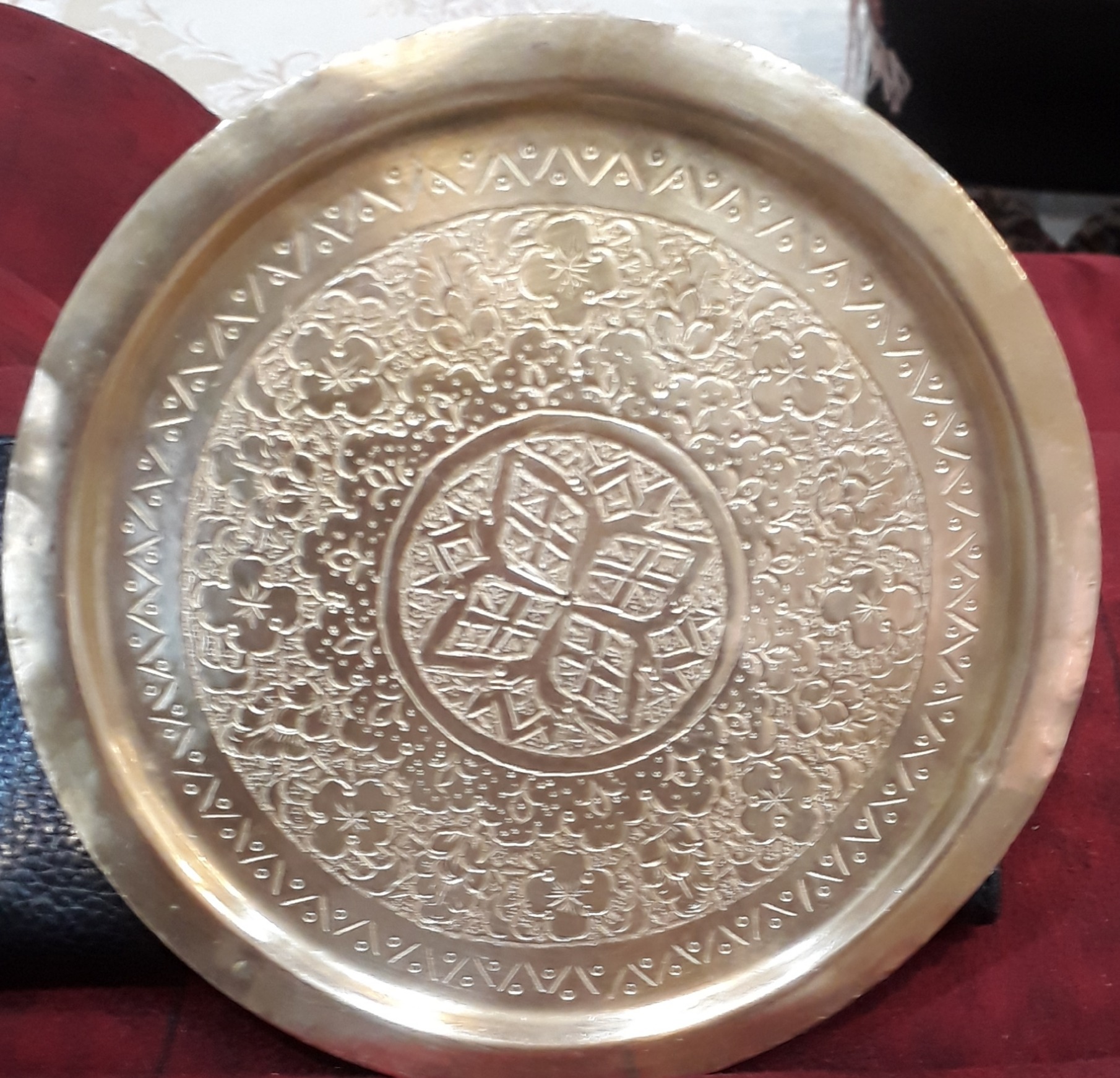 سینی قاجاری زیر سماوری قلم کوب