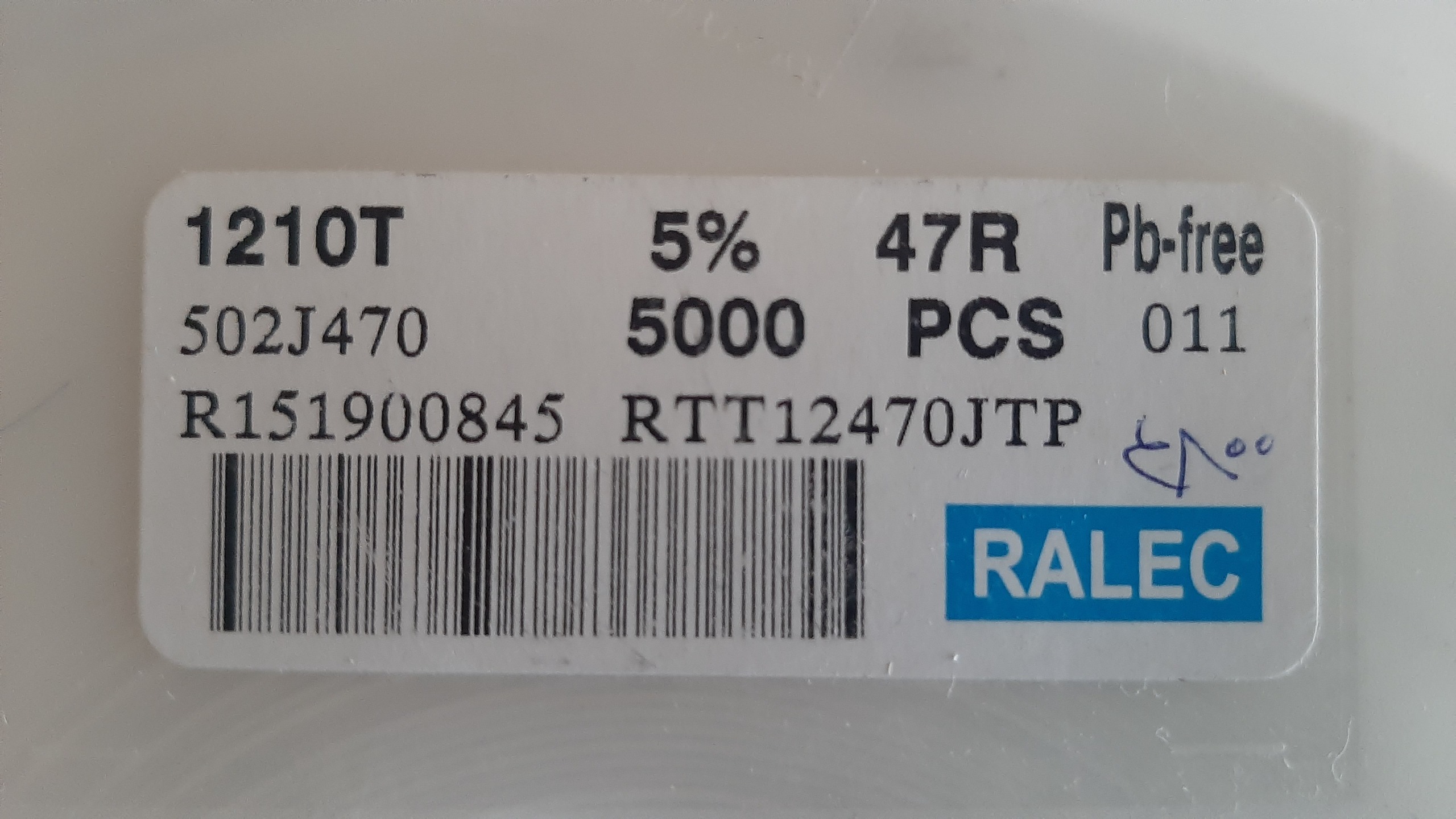 مقاومت SMD (47 اهم 1210 ) 5% رول 4800 عددی