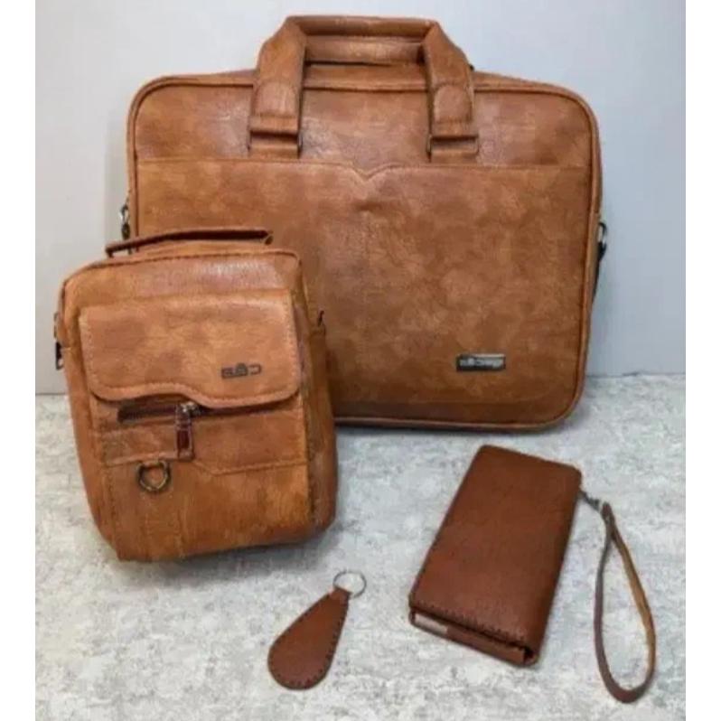 نیم ست مردانه رنگ عسلی و مشکی