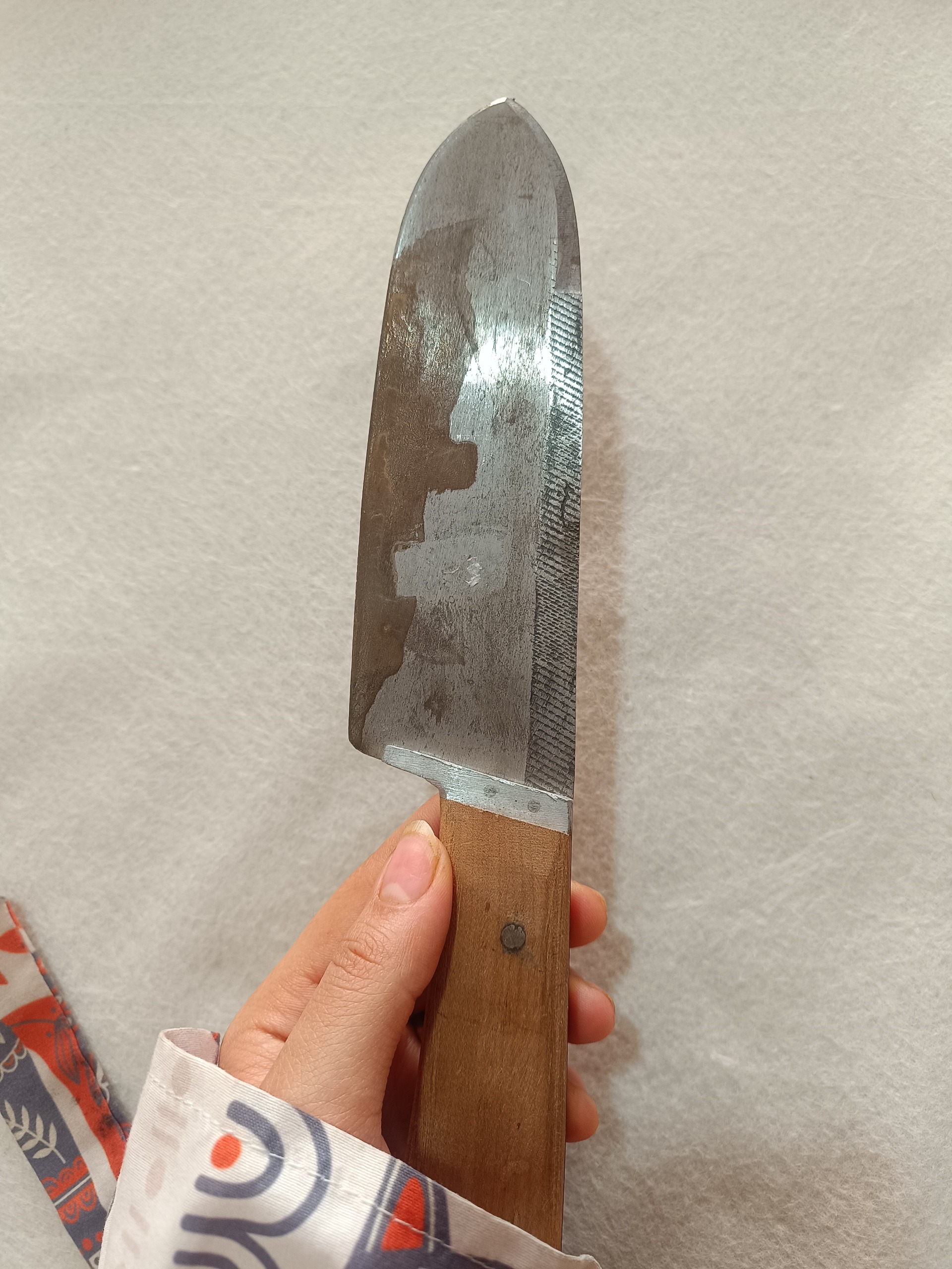 چاقو فولادی دسته چوبی