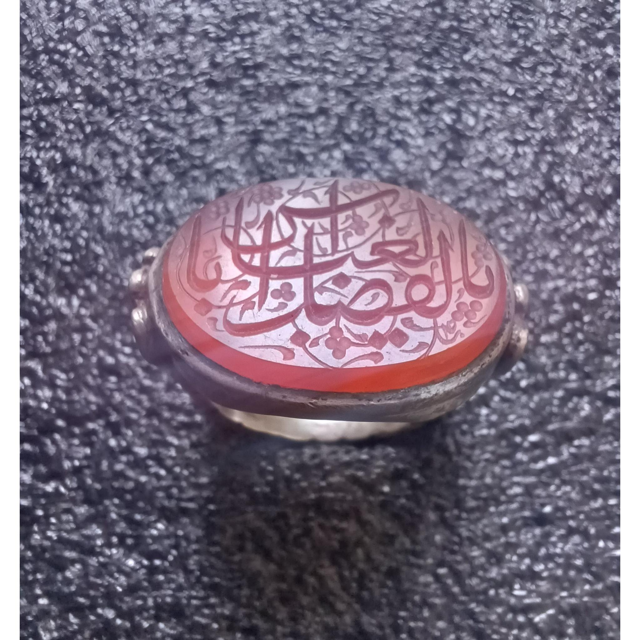 انگشتر نقره خطی یا ابالفضل العباس