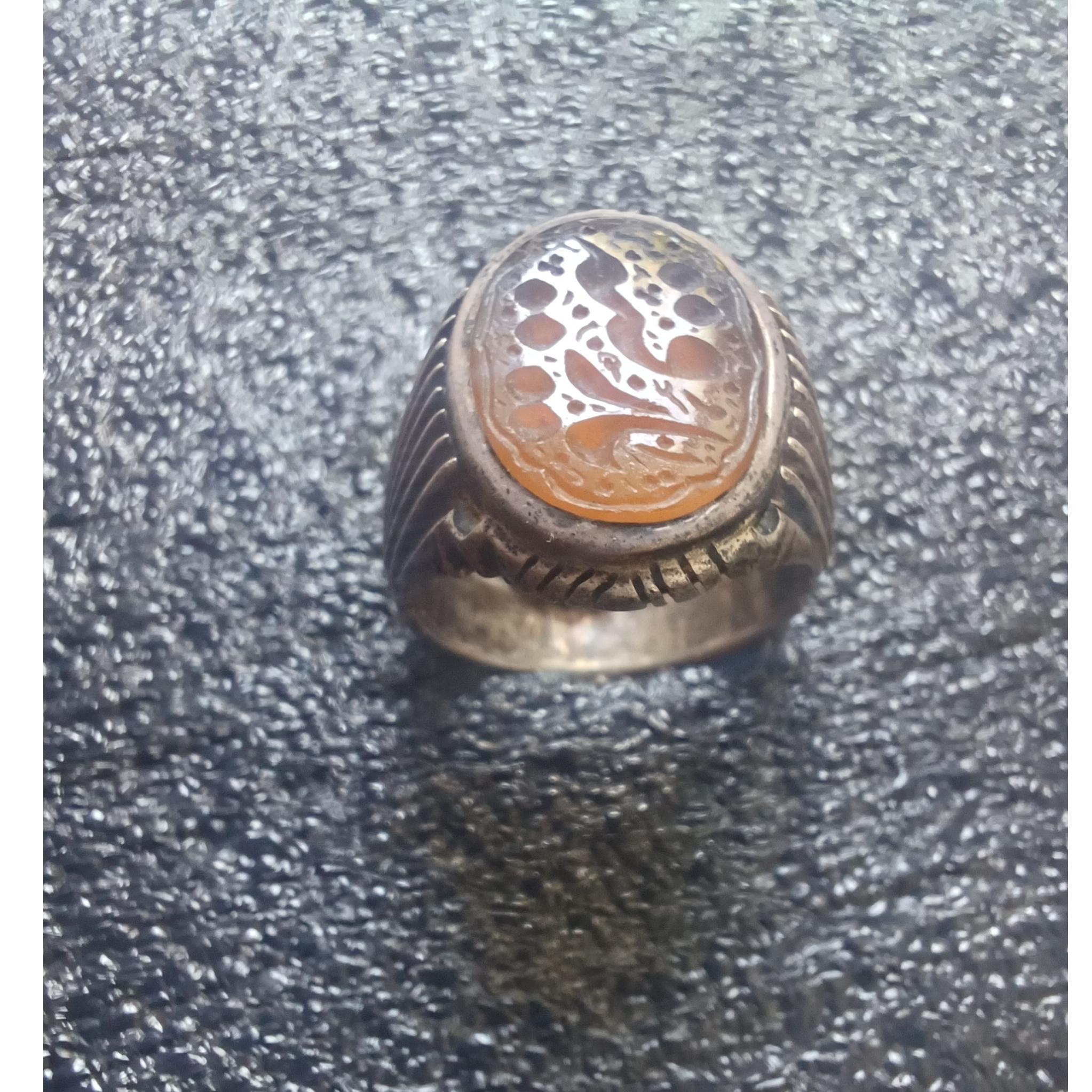 انگشتر نقره قدیمی خط یا رقیه