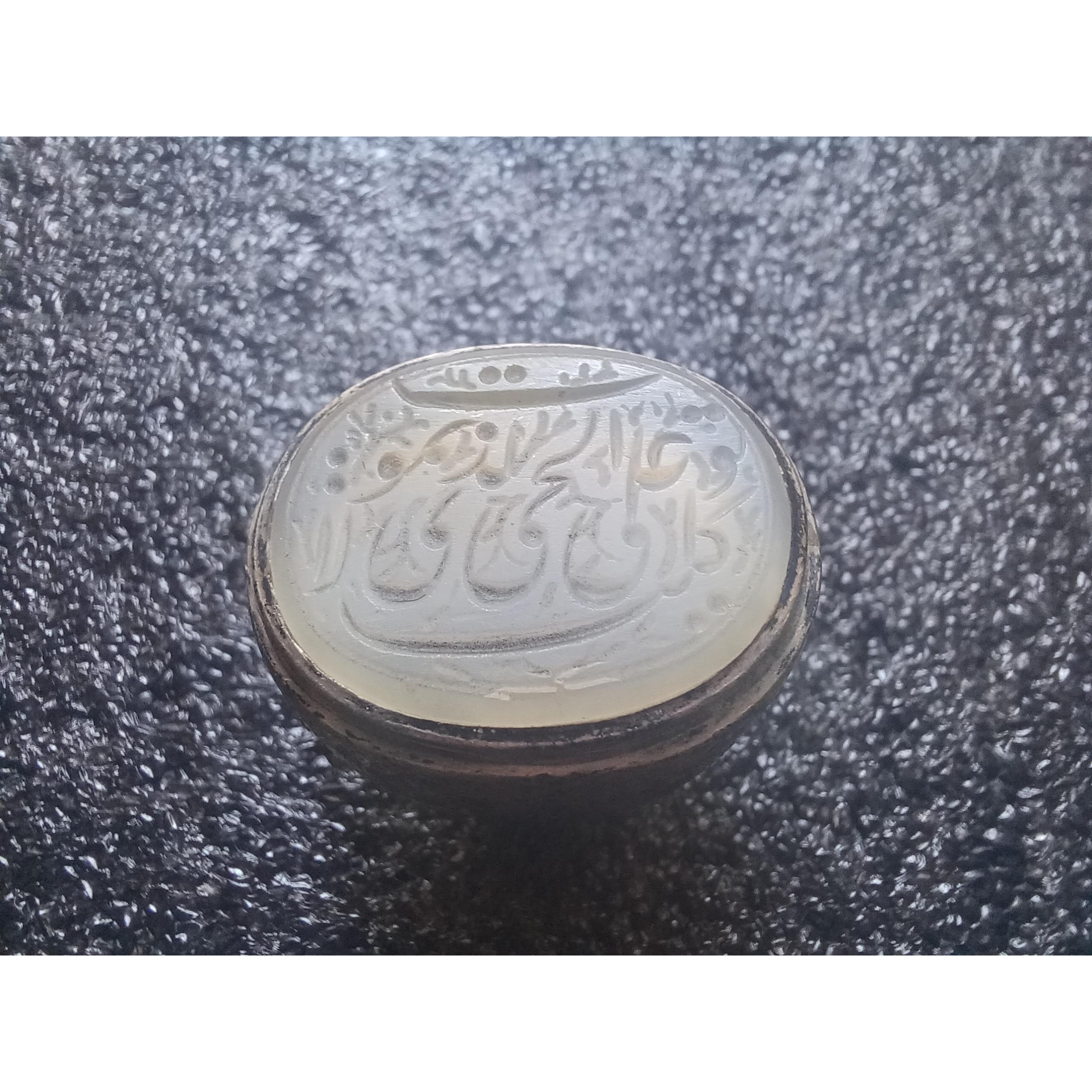 انگشتر خطی نقره قدیمی