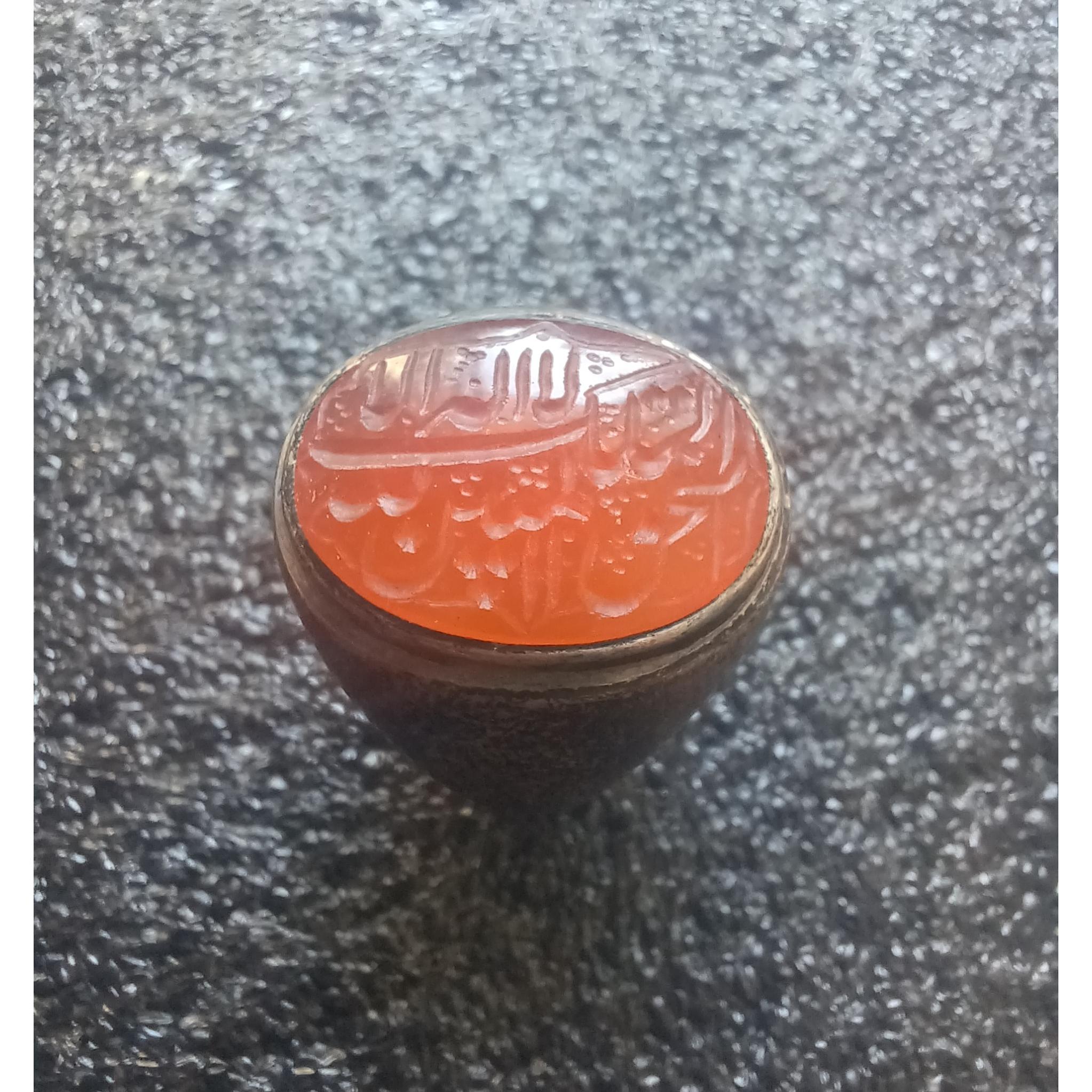 انگشتر نقره خطی قدیمی