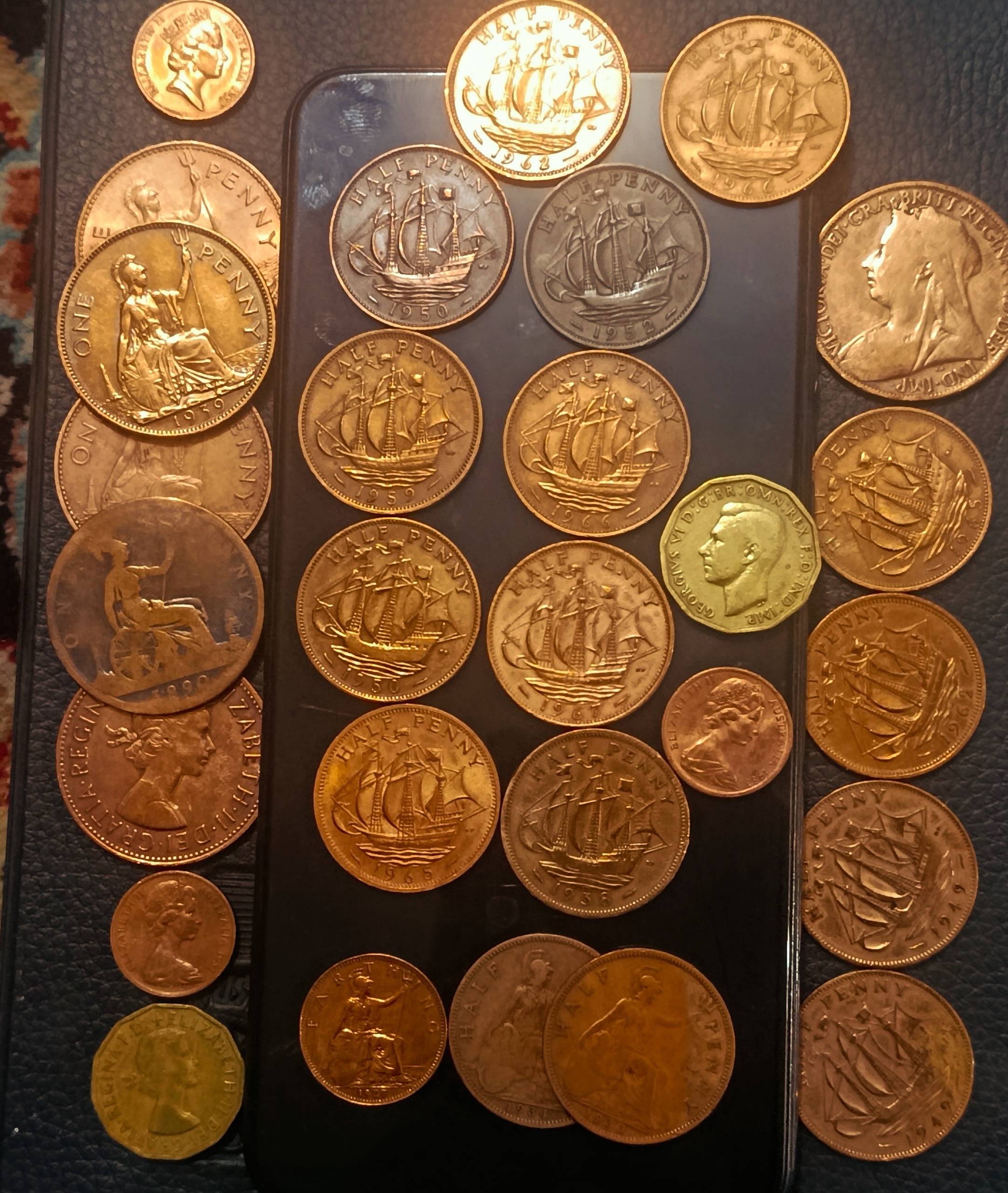 سکه نیم پنی بریتانیا جرج و الیزابت یک عدد