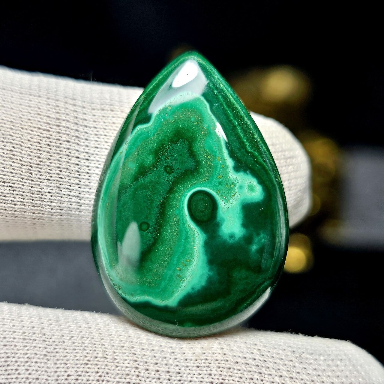 نگین سنگ طبیعی مالاکیت معدنی طرح خاص کد S3442