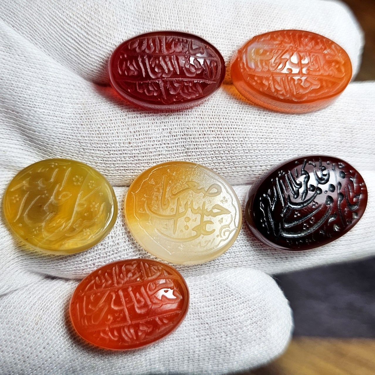 پک 6عددی سنگ عقیق خراسانی معدنی خط دست کد G81183