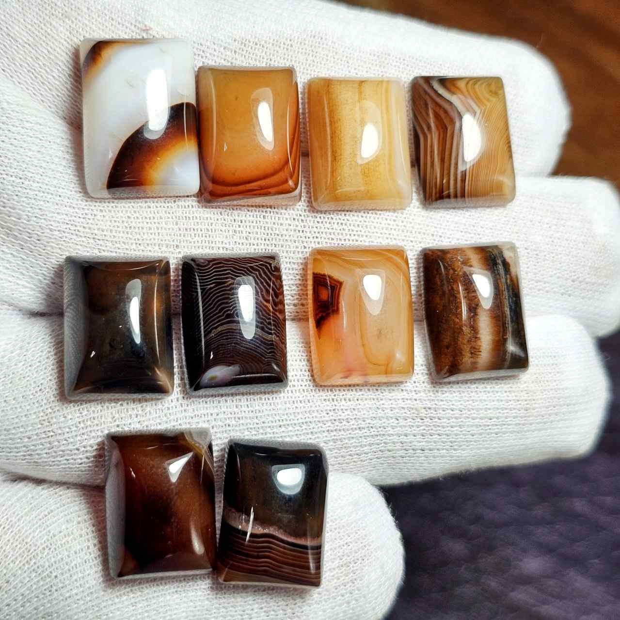 پک 10 عددی سنگ عقیق سلیمانی معدنی کد G81194