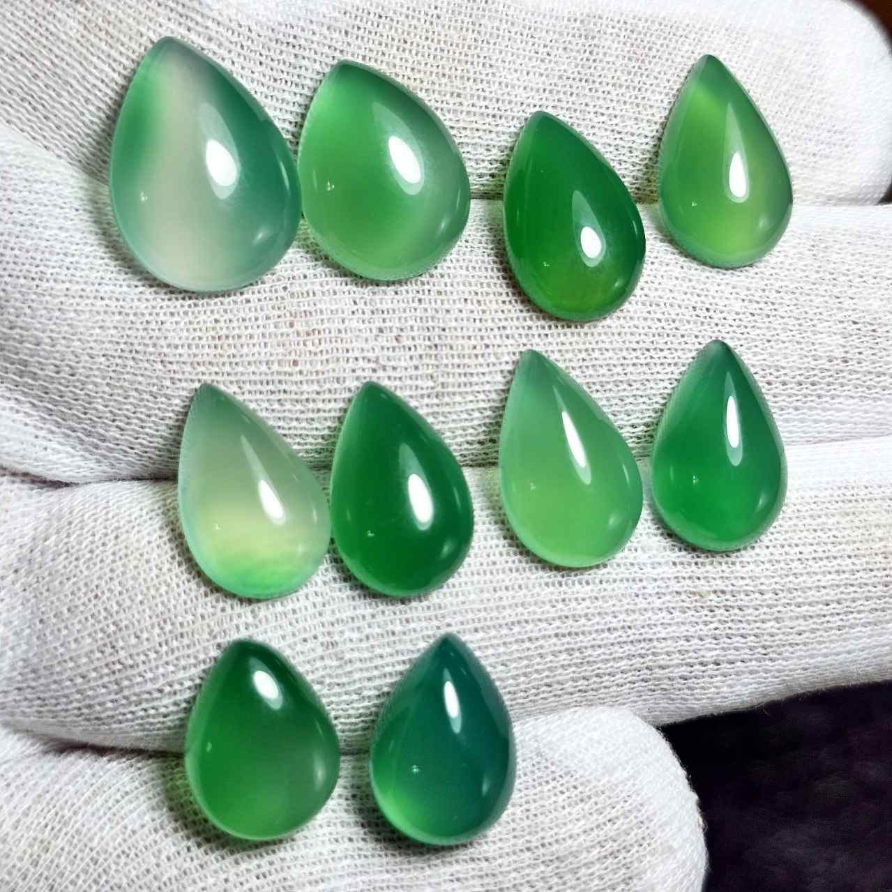 پک 10 عددی سنگ عقیق سبز معدنی کد G81196