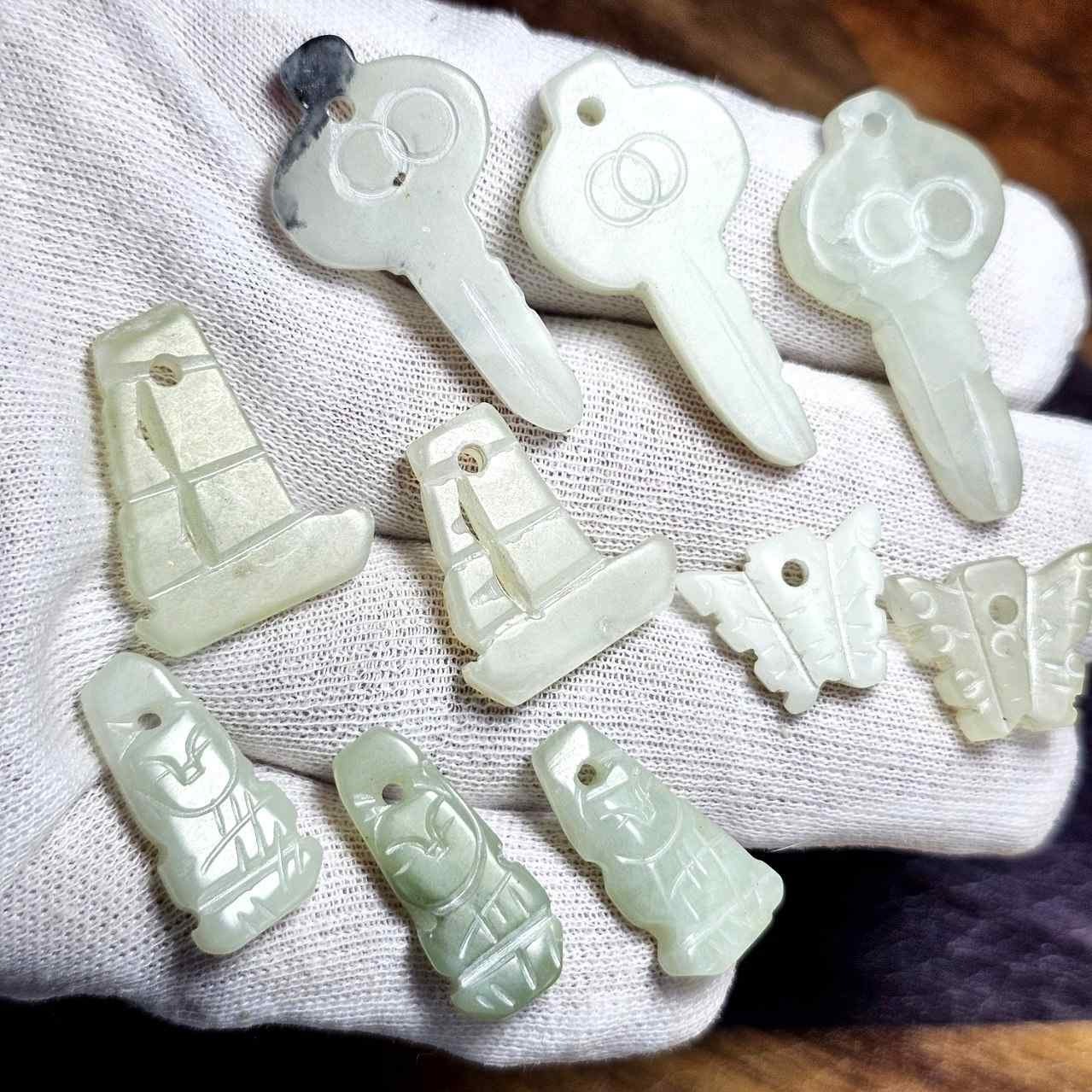 پک 10 عددی آویز سنگ جید معدنی کد  G81198