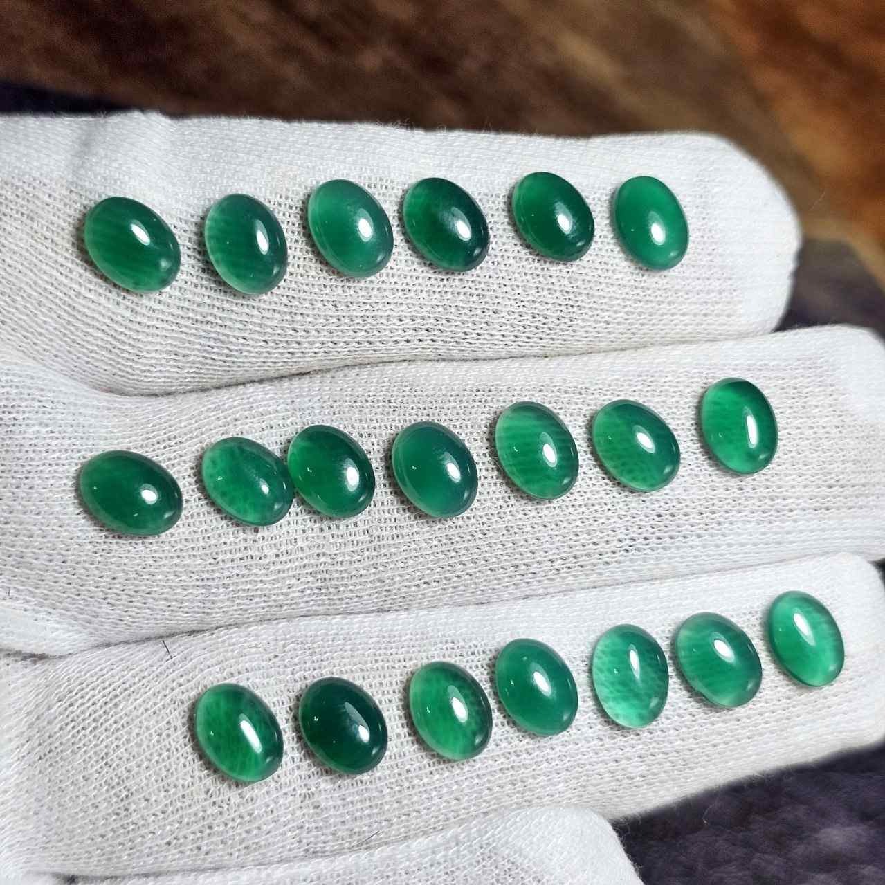 پک 20 عددی نگین ریز سنگ عقیق سبز معدنی کد G81204