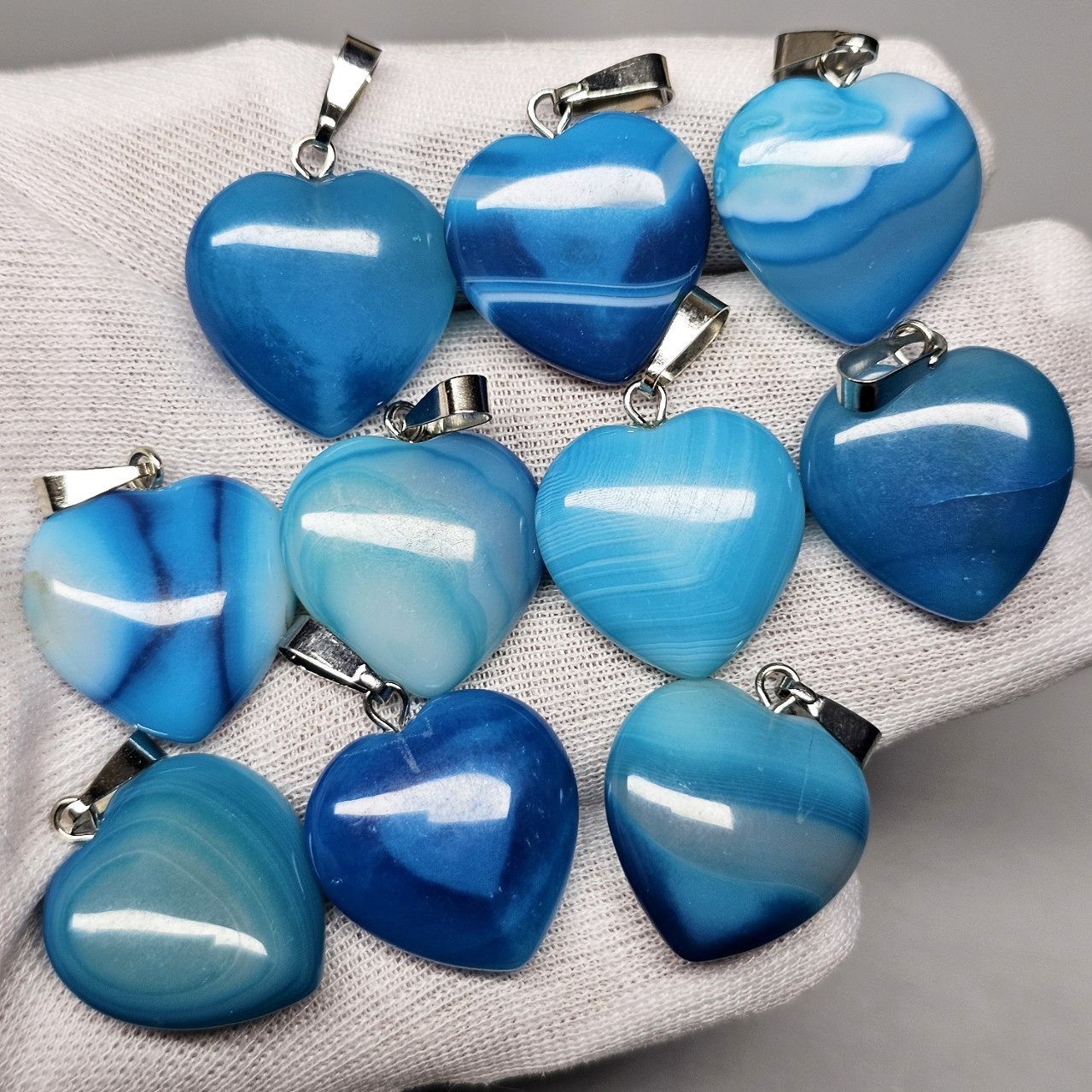 پک 10 عددی آویز سنگ عقیق سلیمانی معدنی کد G81214