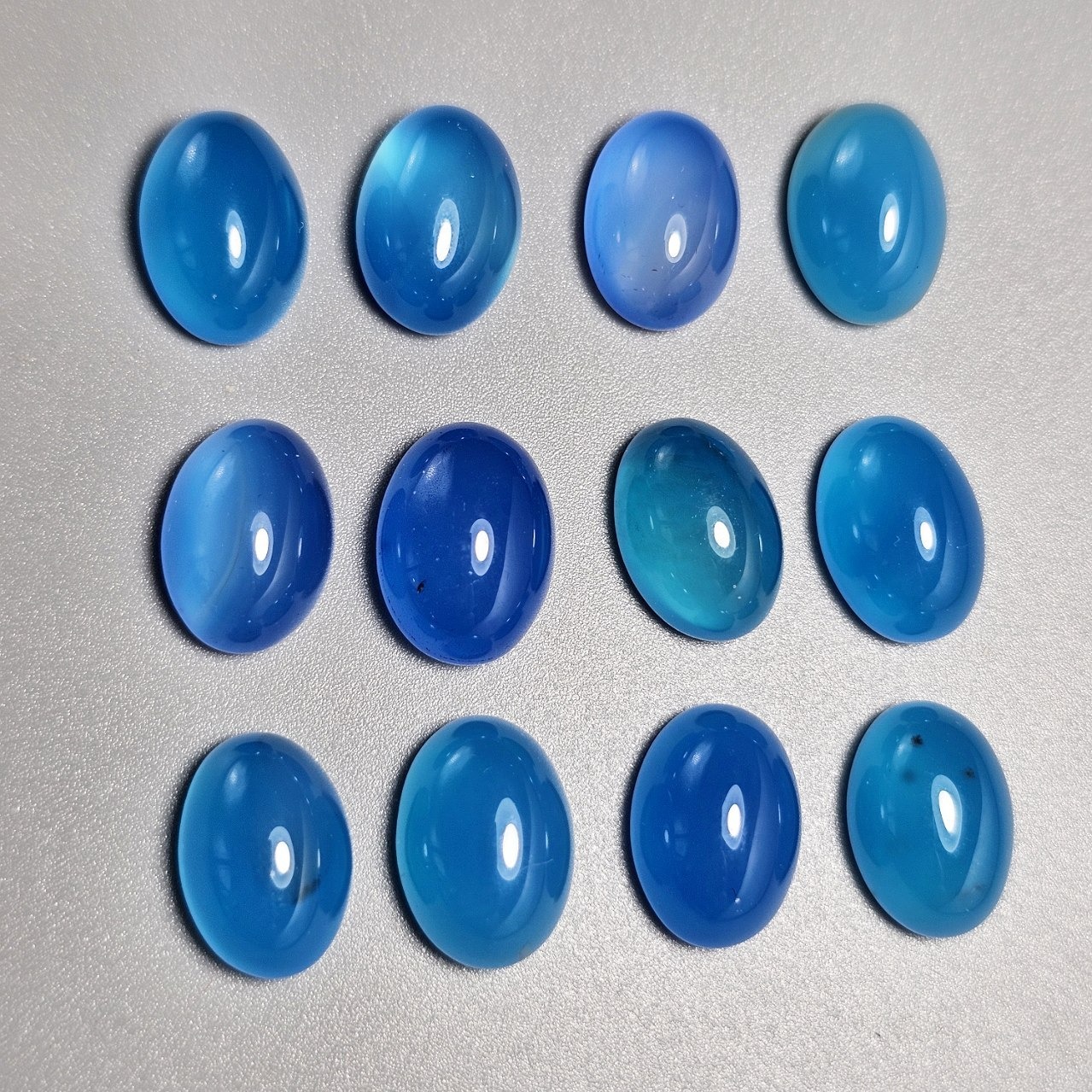  پک 12 عددی نگین عقیق آبی معدنی کد G81227