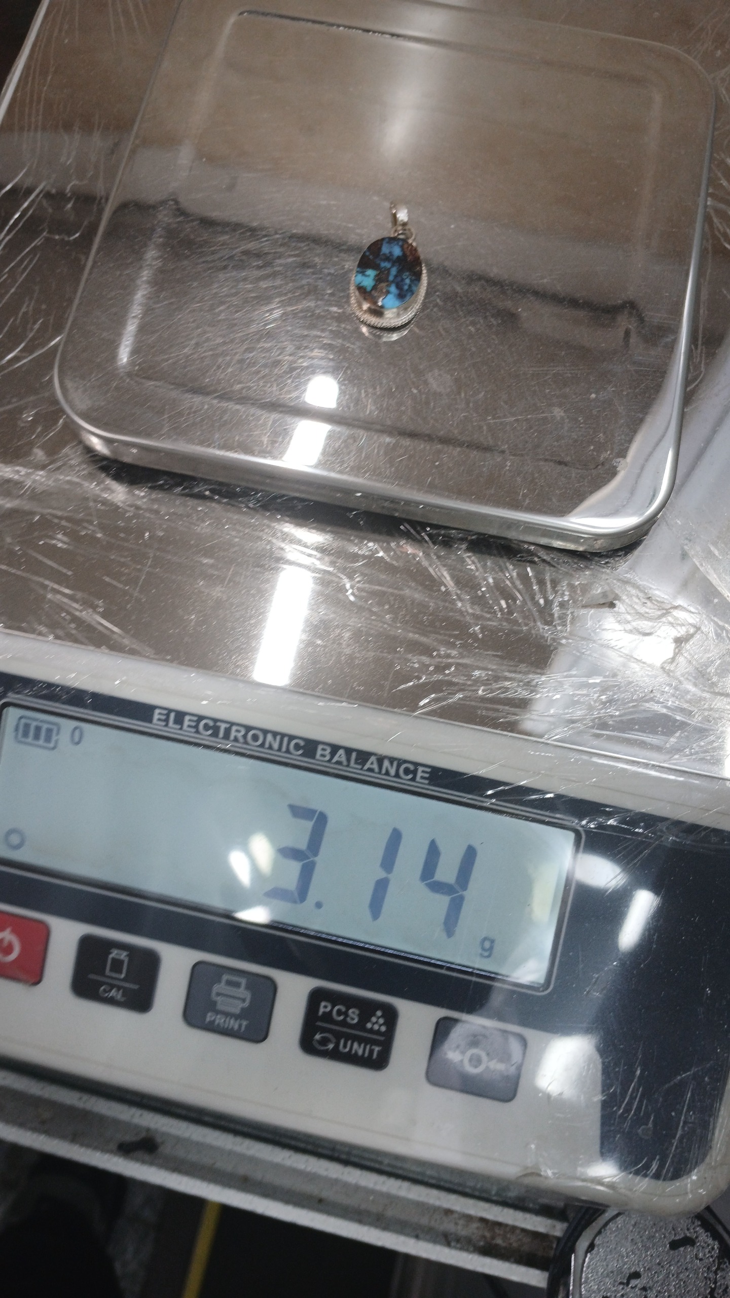 آویز نقره 925 با سنگ فیروزه نیشابور شجر