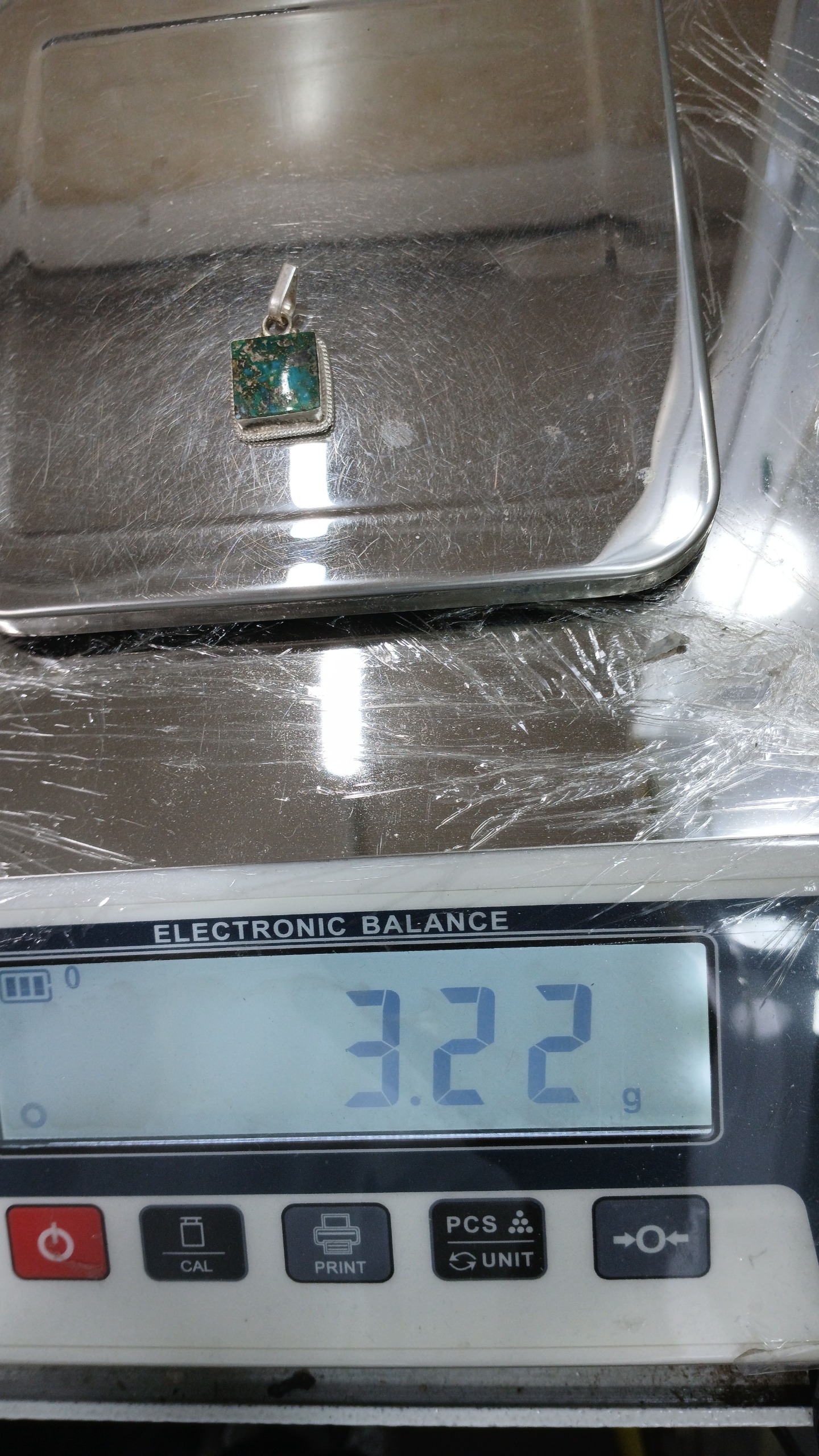 آویز نقره 925 با سنگ فیروز نیشابور شجر