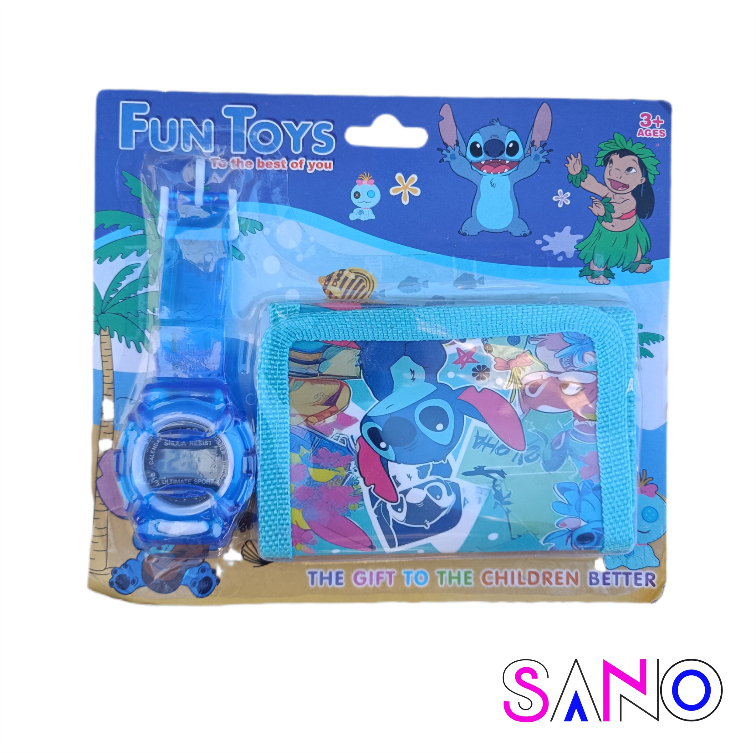 ست ساعت و کیف پول فانتزی با طرح استیچ