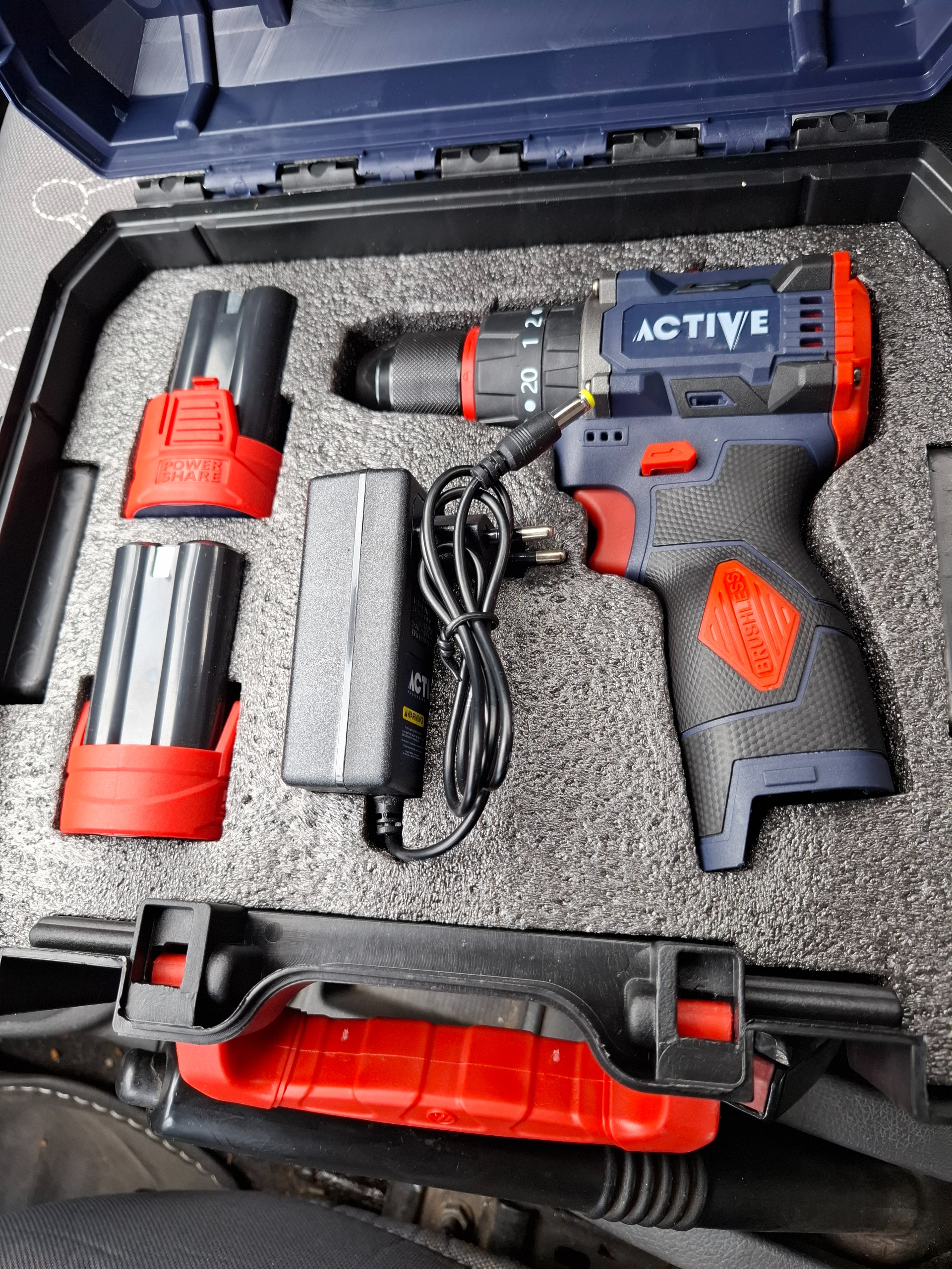 دریل شارژی اکتیو پر قدرت، موتور براسلش، با کیفیت