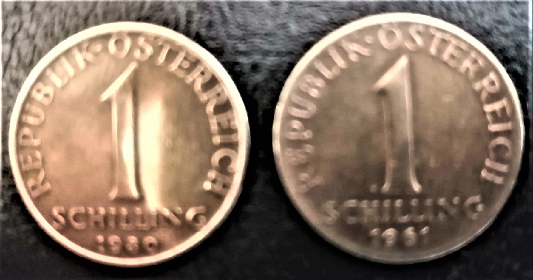 دو عدد سکه 1 شیلینگ اتریش 1961 و 1980 سالم