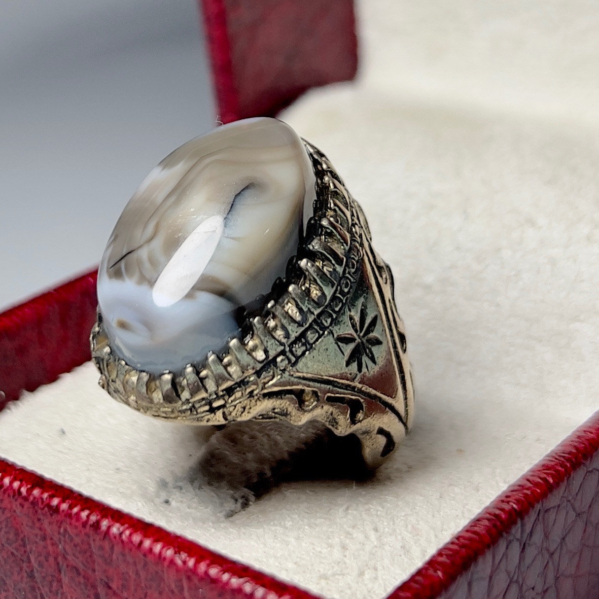 انگشتر مجلسی نگین شجر منظره طبیعی سلیمانی