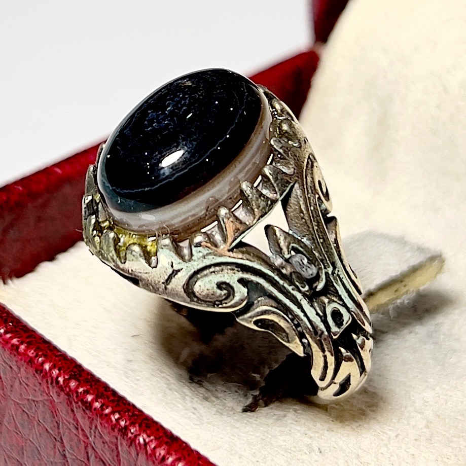 انگشترباباقوری پرگاری چشم دار اصل معدنی