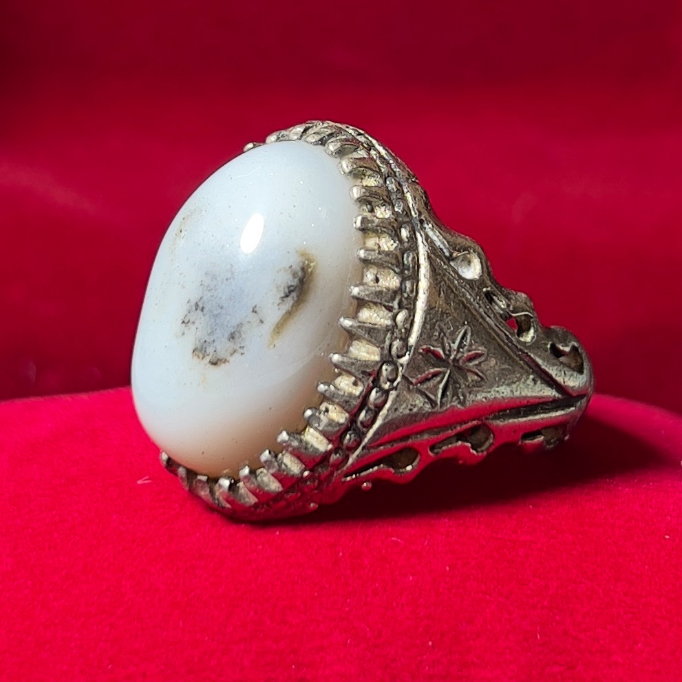 انگشترعقیق برفی شجردار اصل معدنی