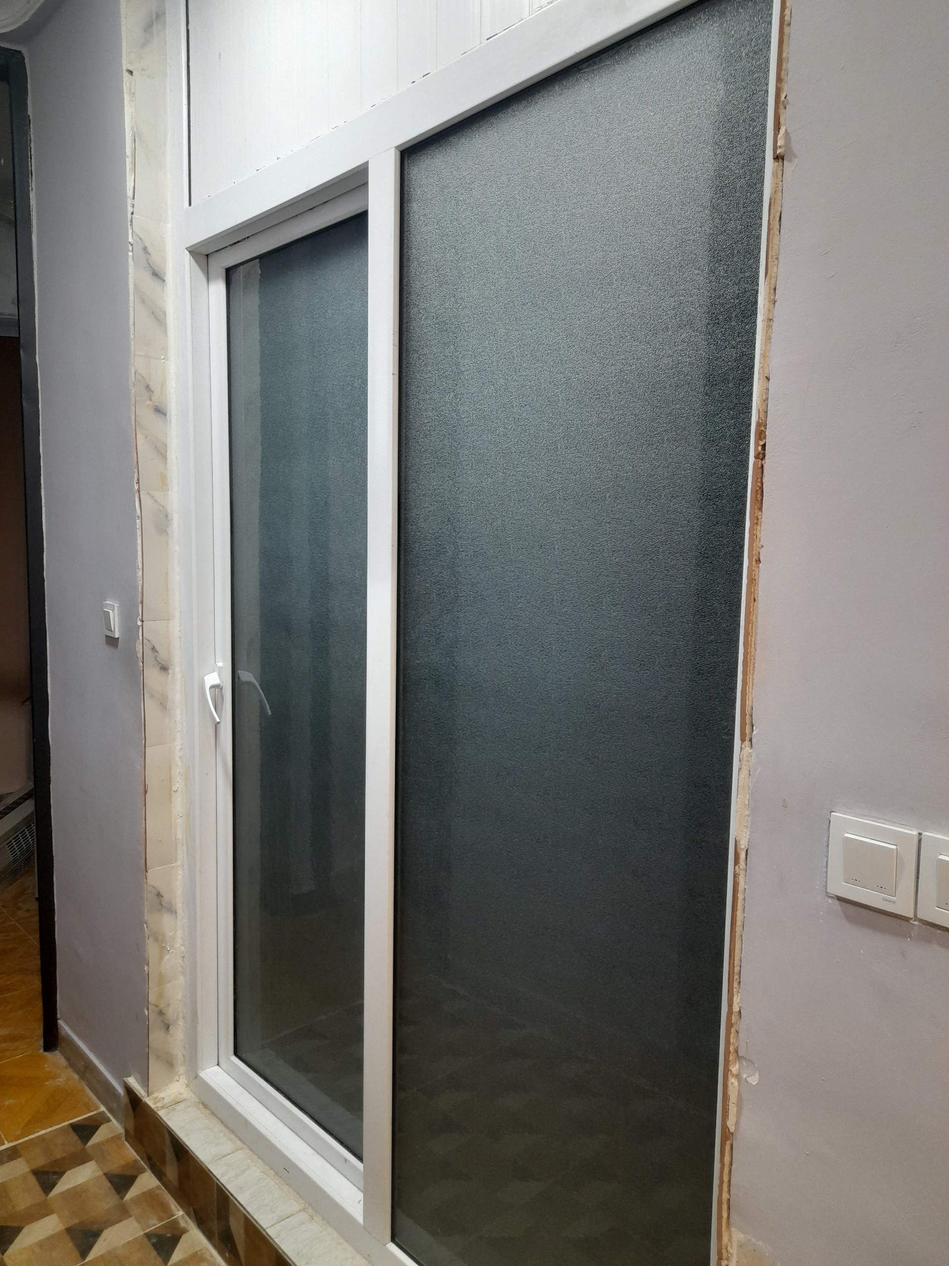 درب UPVC  ریلی دو جداره
