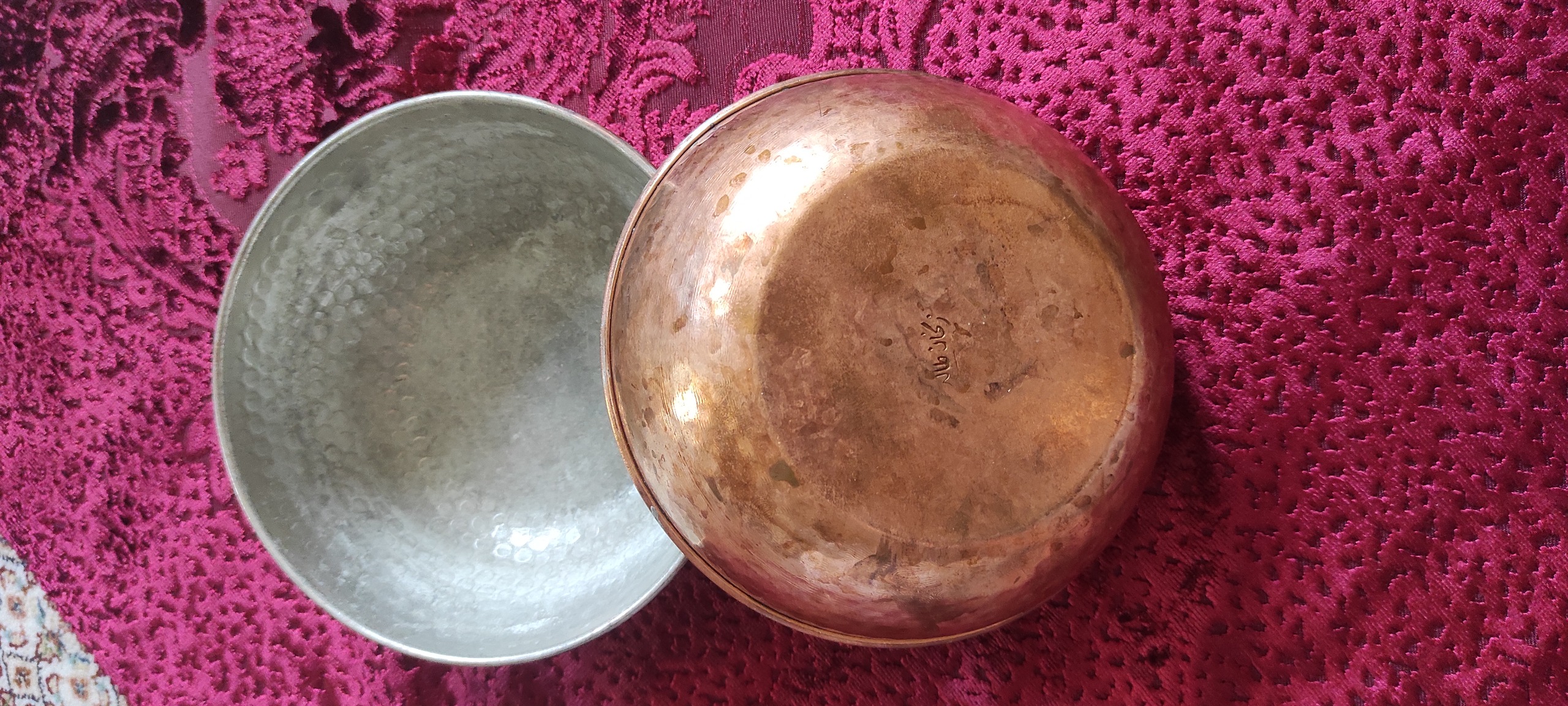 کاسه ذوغاب کاری طلا سازی و نقره سازی