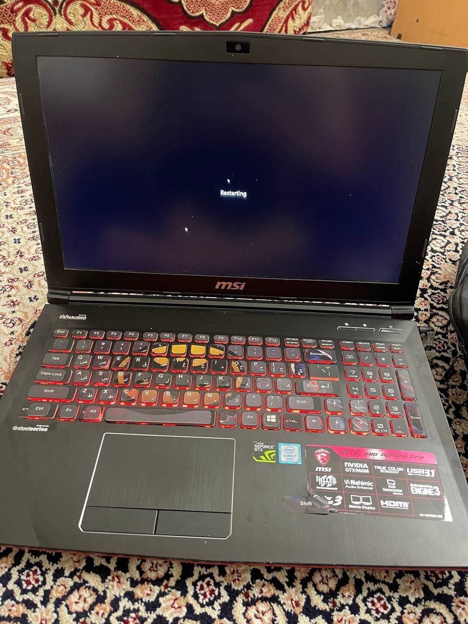 گیمینگ msi ge62 گرافیک gtx i7