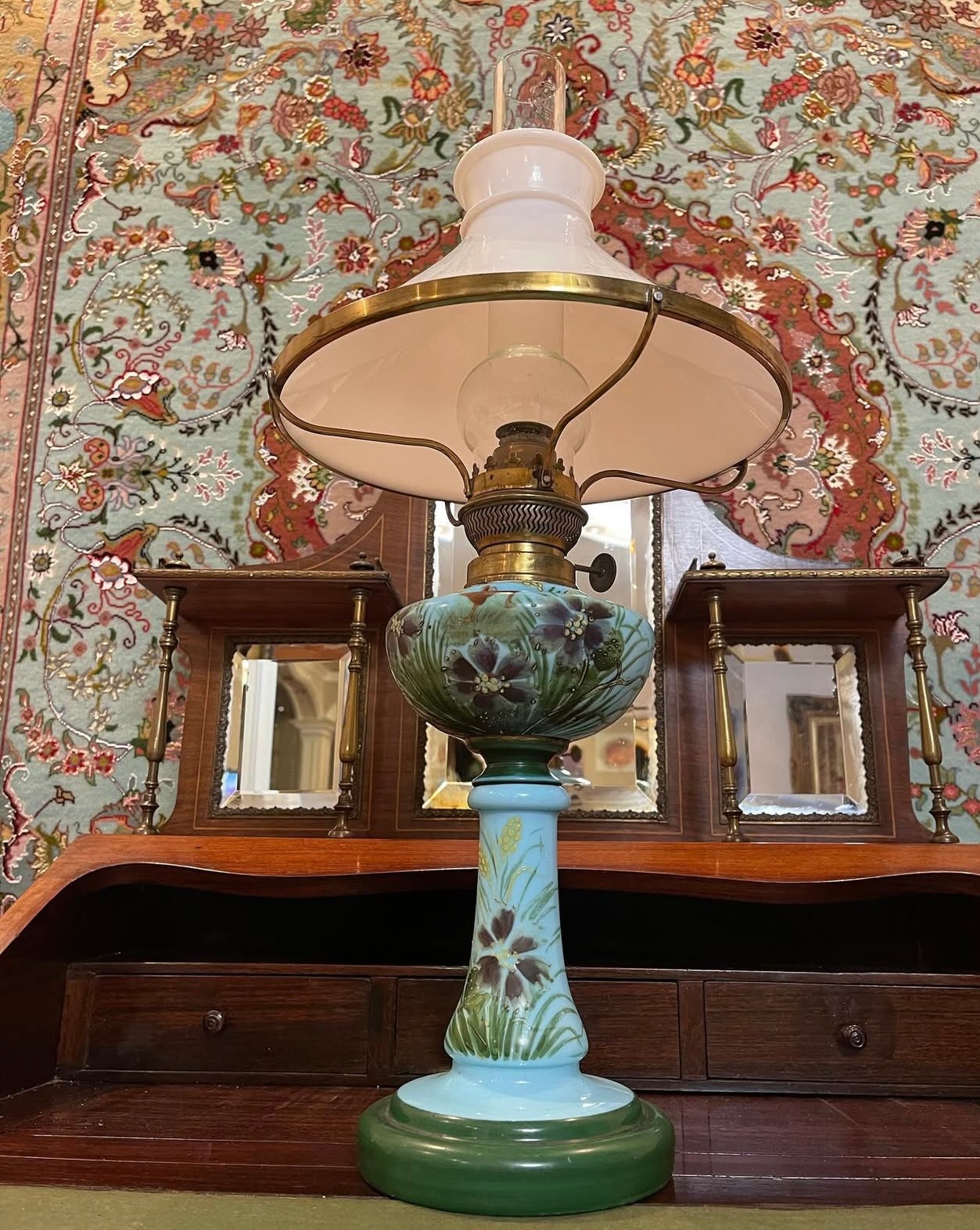 چراغ گردسوز اوپالین فرانسه قدیمی