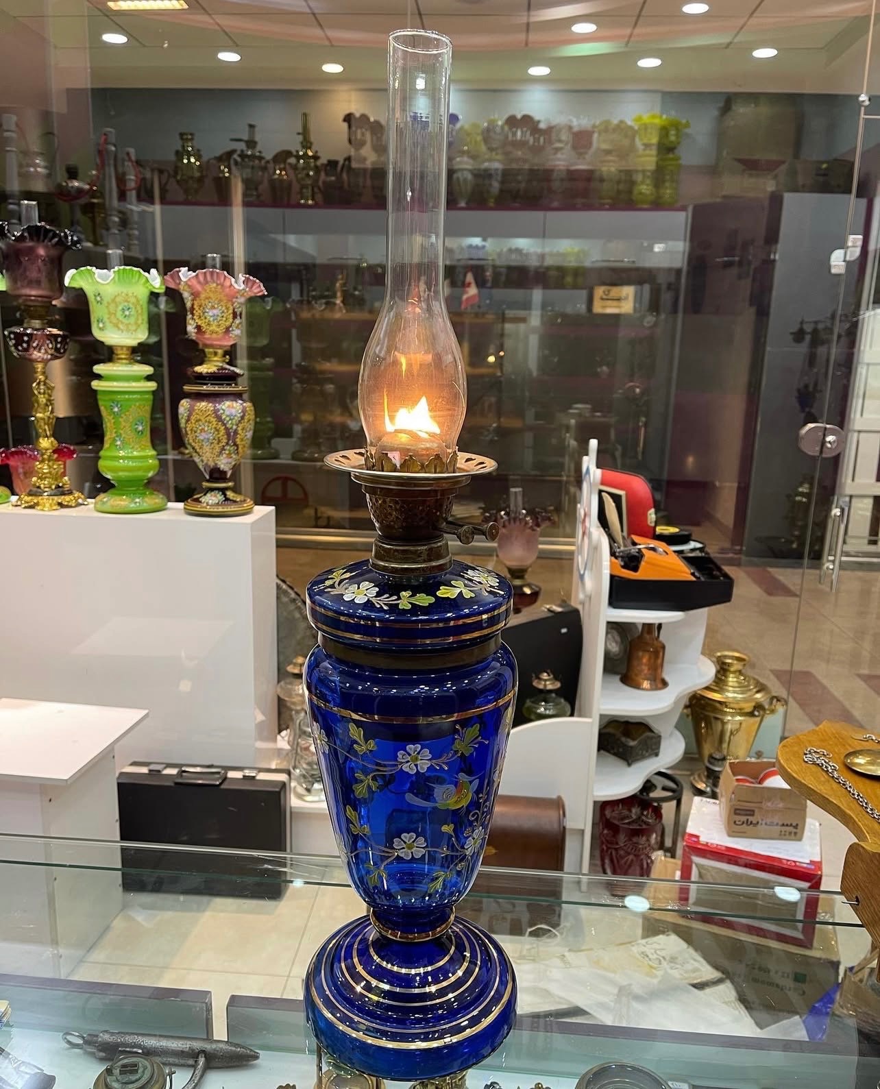 چراغ نفتی دو فتیله ی قدیمی