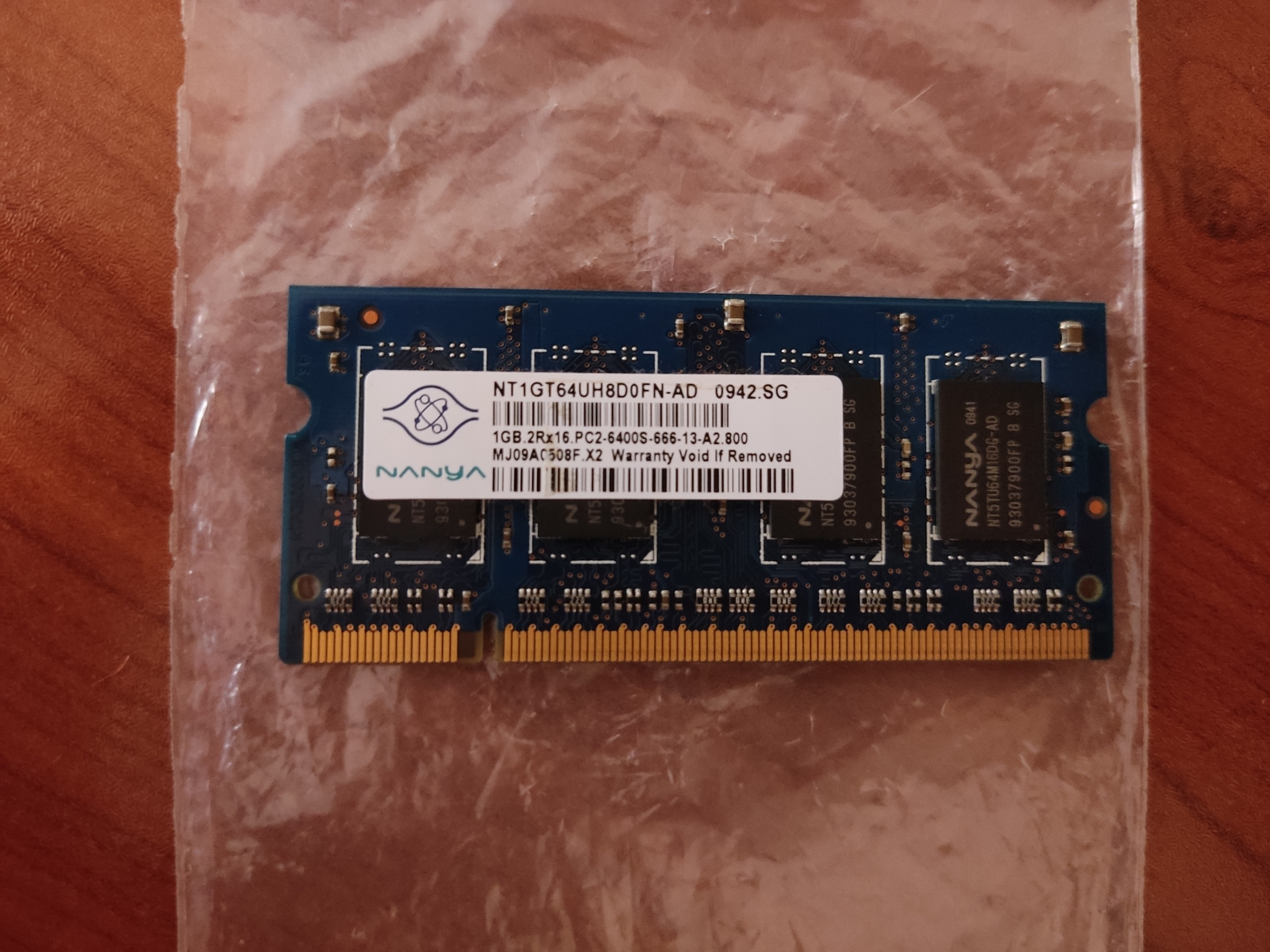 رم لپ تاپ DDR2 نانیا 800 مگاهرتز مدل PC6400S