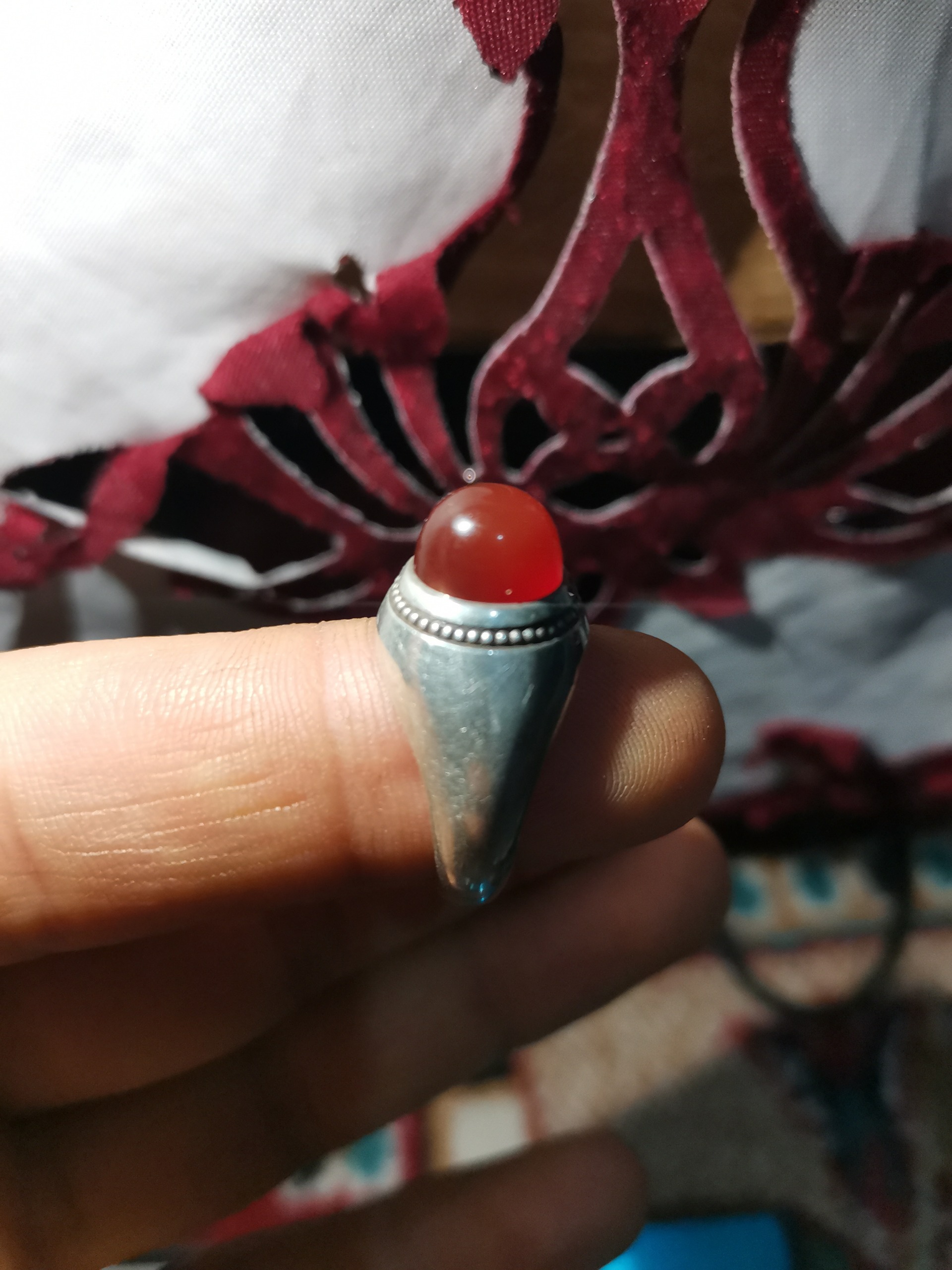 انگشتر عقیق سرخ کهنه یمن