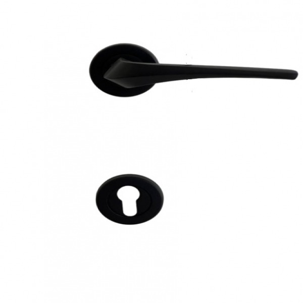 دستگیره درب چوبی روزت (دو تکه) مشکی کد 875