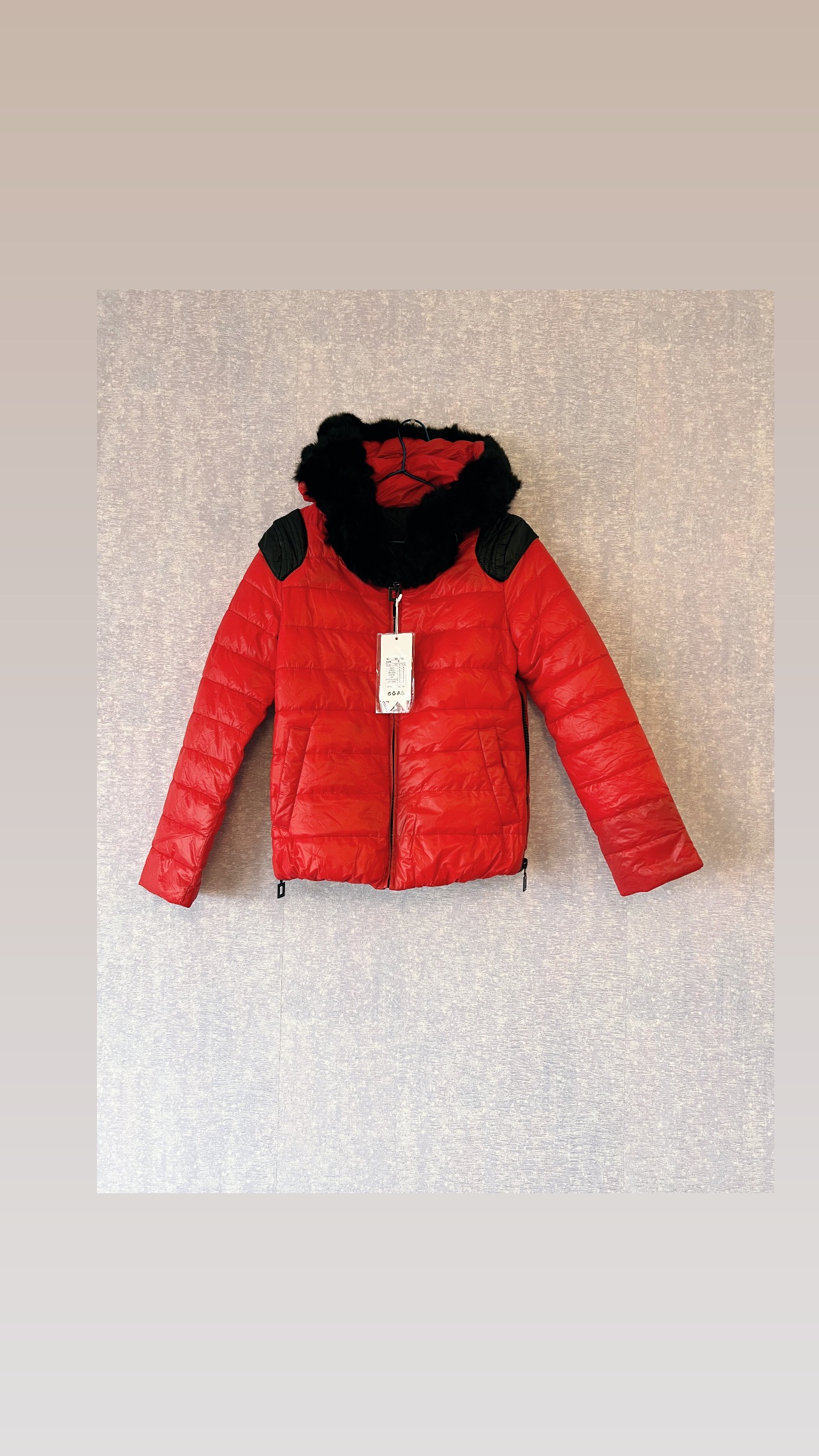 کاپشن پفی قرمز زنانه نو