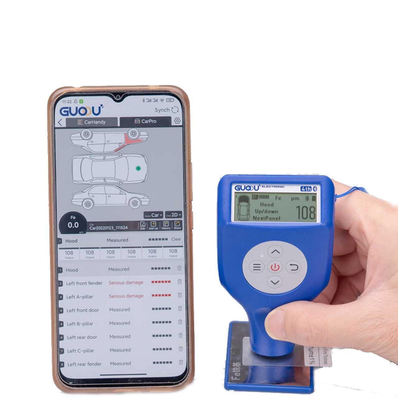ضخامت سنج پراب سرخود رنگ و پوشش خودرو GUOOU GC8102