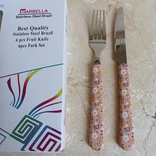 چاقو و چنگال میوه خوری طرح سرامیکی