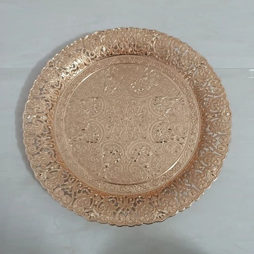 سینی چایخوری پذیرایی گرد آسنا طلایی