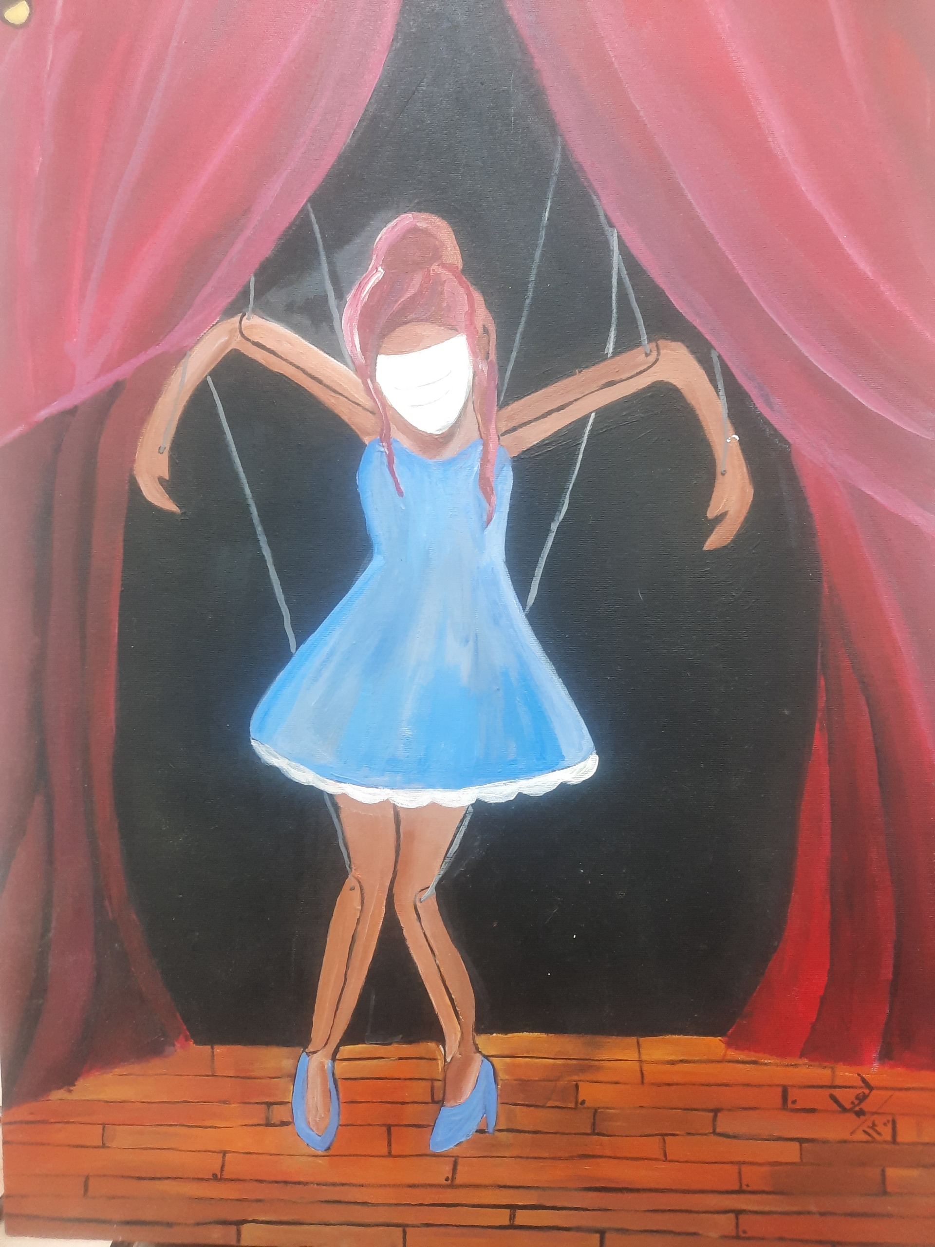 تابلو نقاشی دخترک بند باز