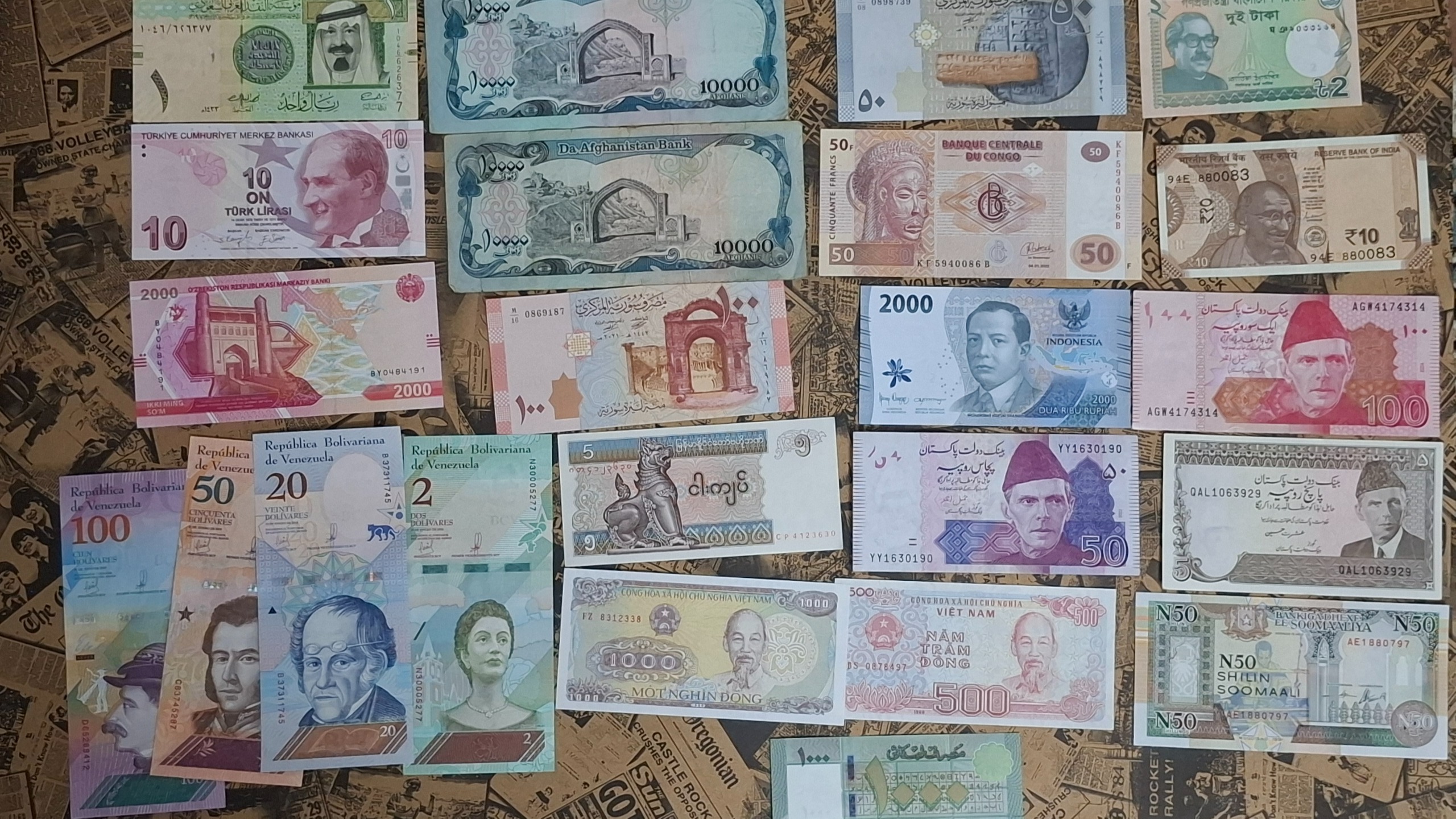 23برگ اسکناس خارجی