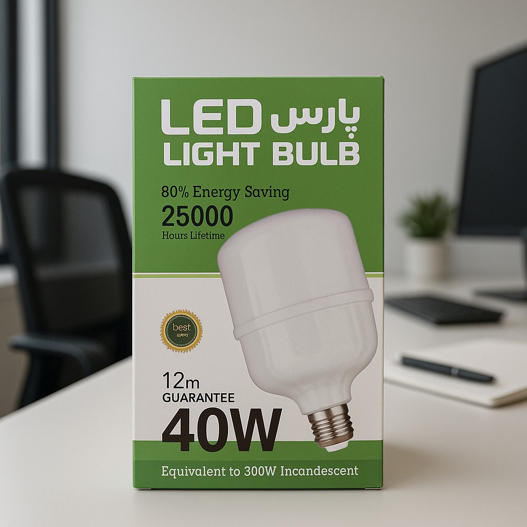 لامپ 40 وات LED آذرنور یکسال ضمانت و گارانتی معتبر