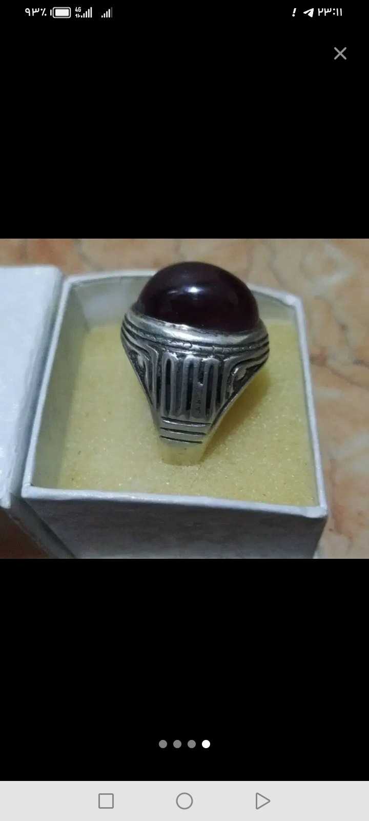 انگشتر نقره 925 یاقوت درشت