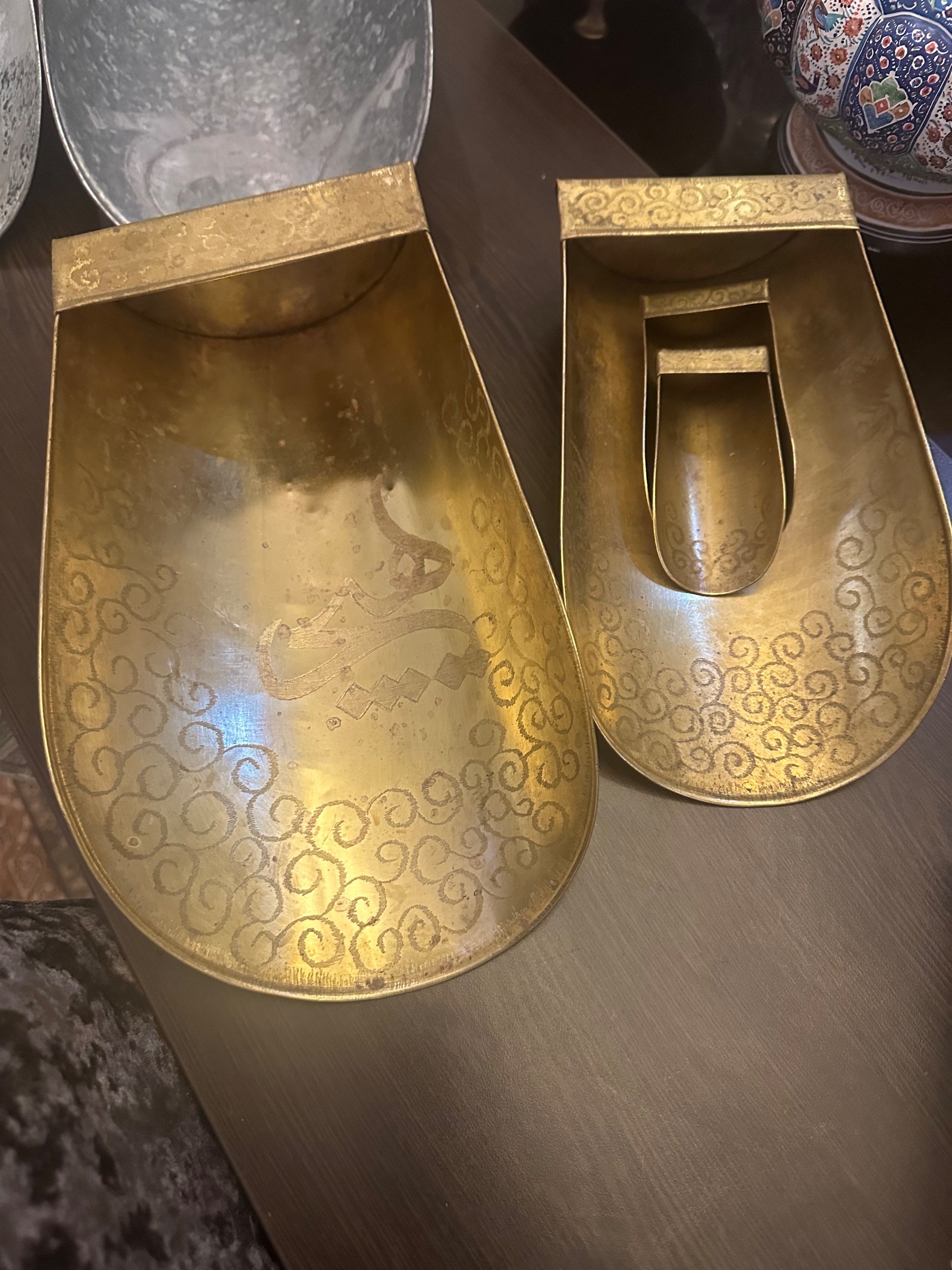 سرتاس برنجی و استیل قلمکاری شده