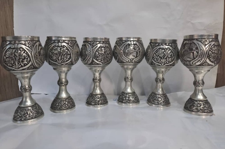 گیلاسی مسی قلم زنی شده