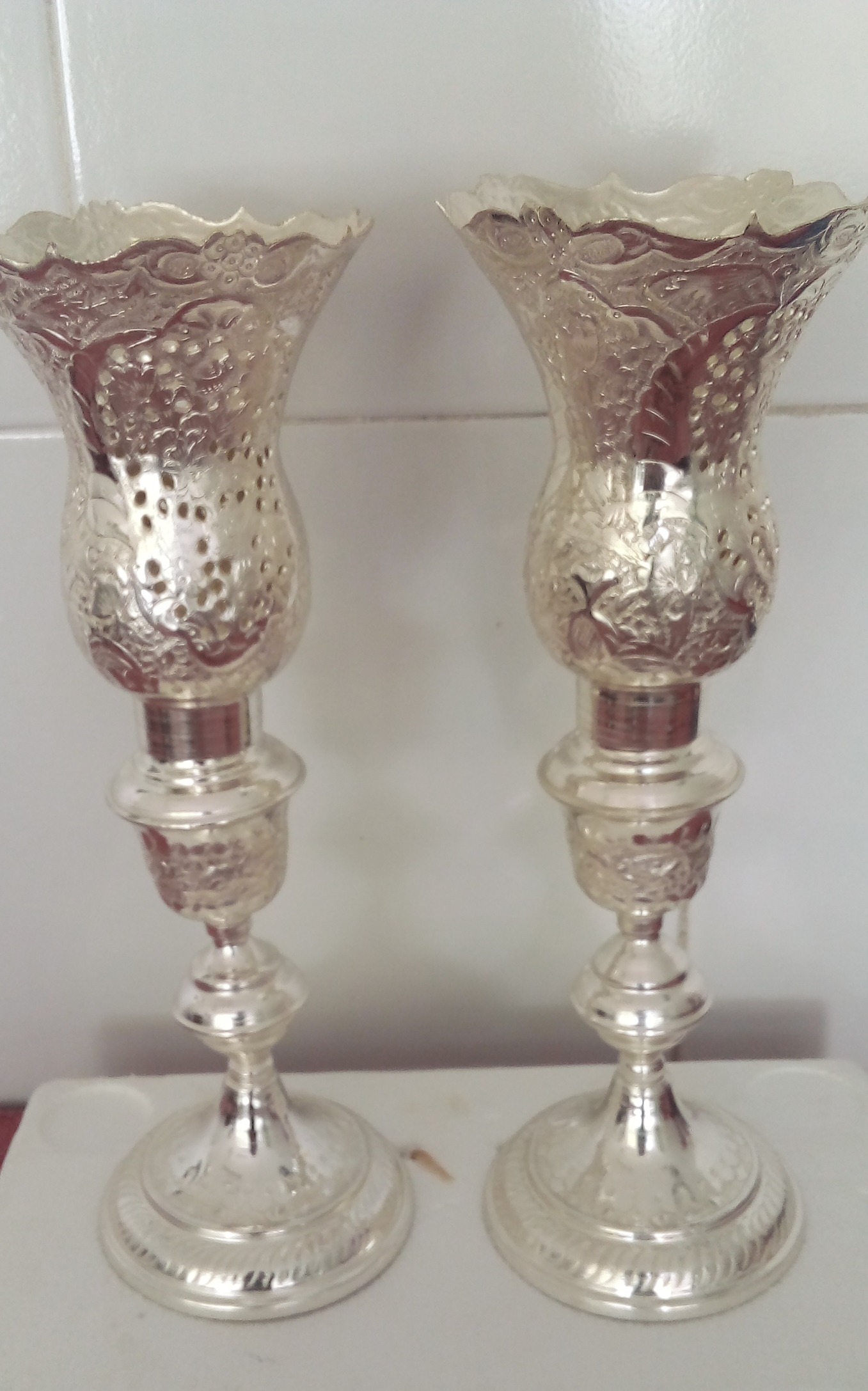 چراغ لاله قلم زنی شده طرح گل ومرغ