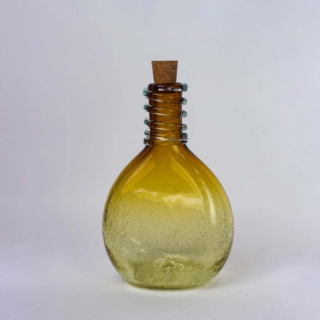 بطری شیشه ای دست ساز طرح کتابی آبگز
