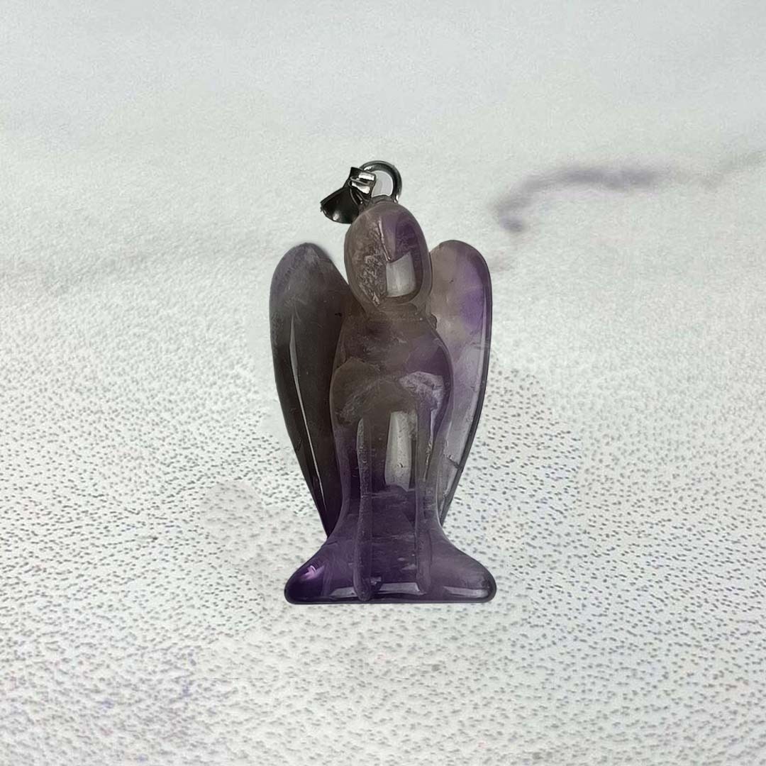 آویز سنگ طبیعی آمیتیست طرح فرشته