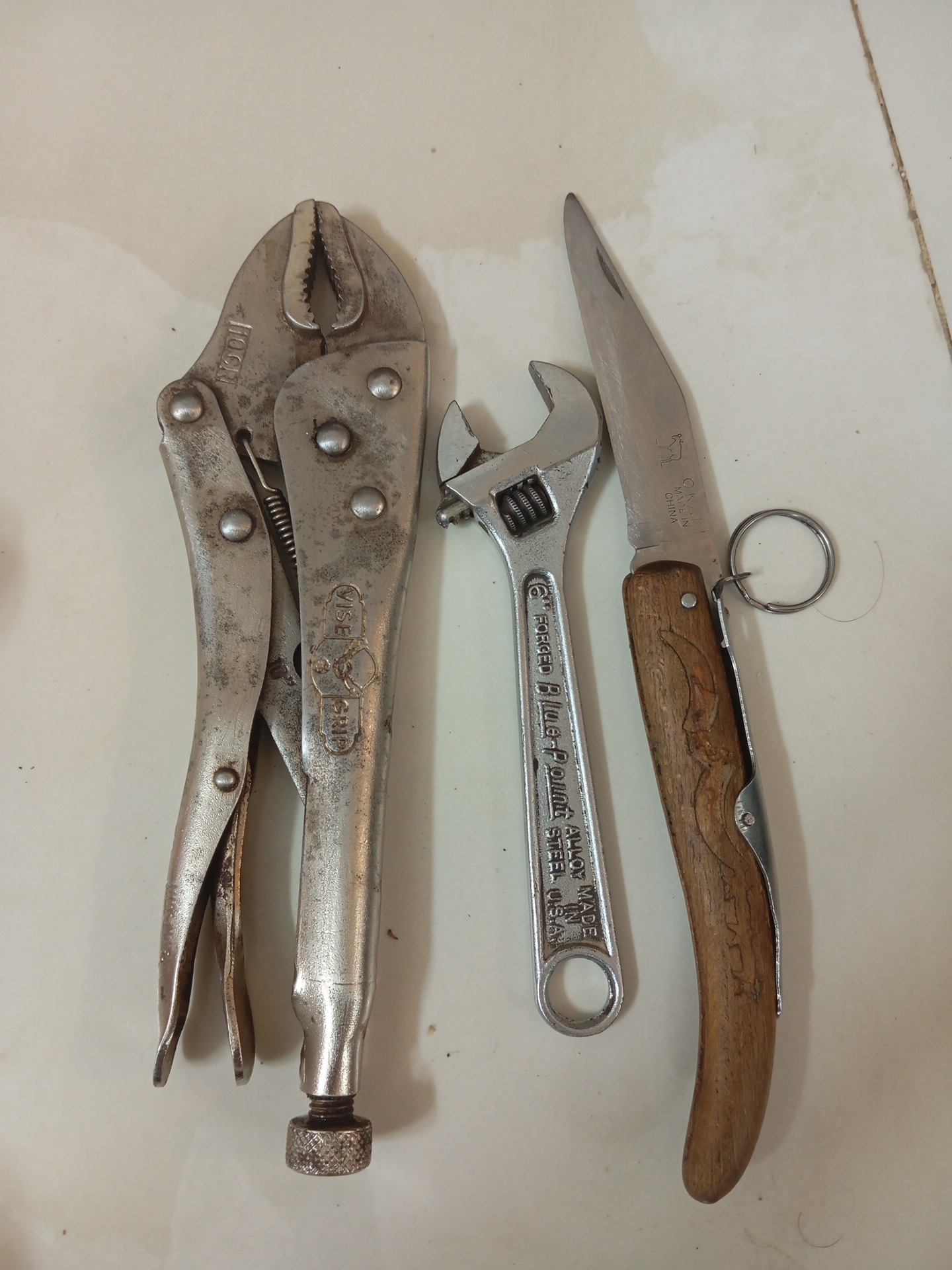 انبر قفلی آمریکایی و فرانسه آمریکایی و چاقو اصلی