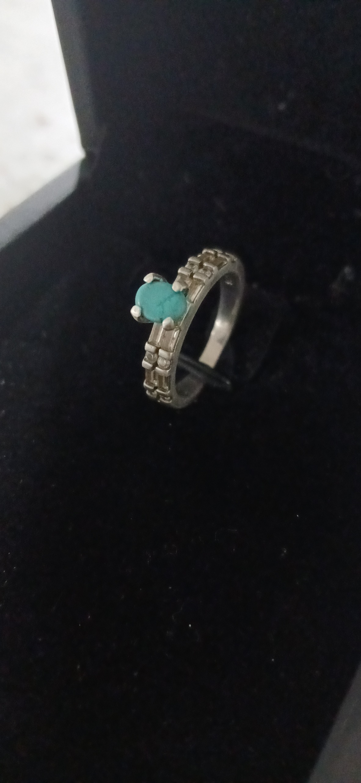 حلقه نقره 925 نگین فیروزه مزایده